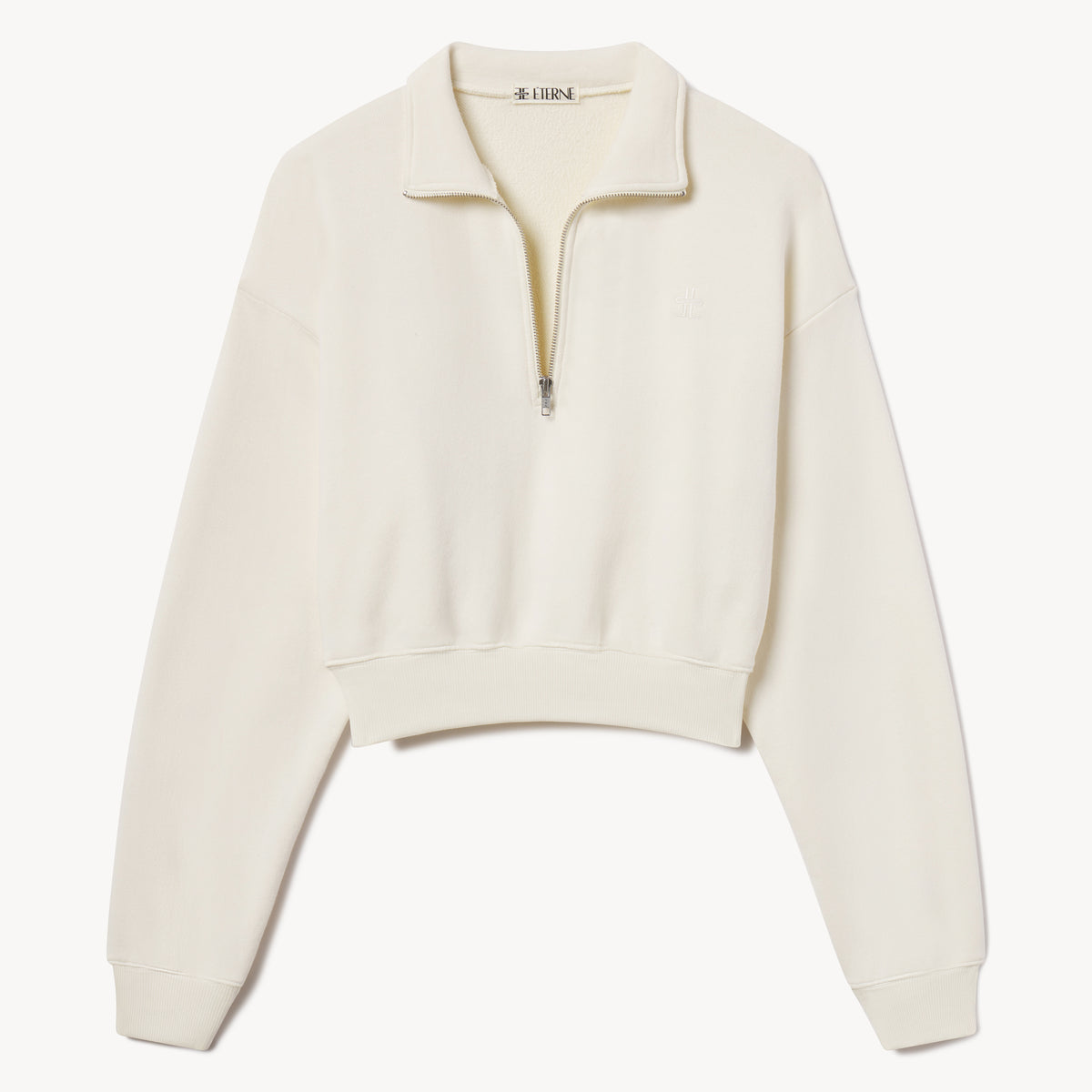 CROPPED HALF-ZIP SWEATSHIRT