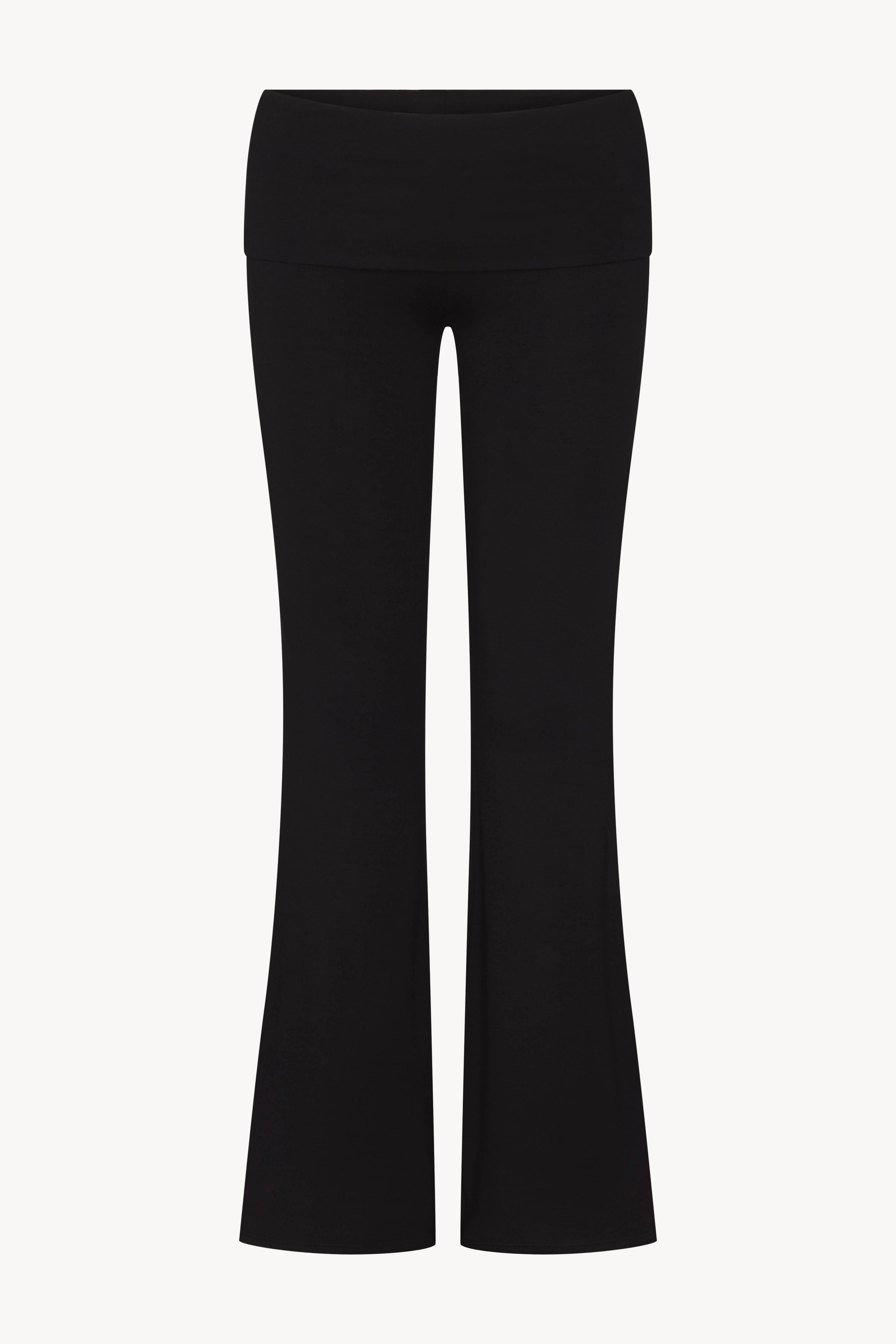 Foldover Flare Pant | Soft Jersey | Black