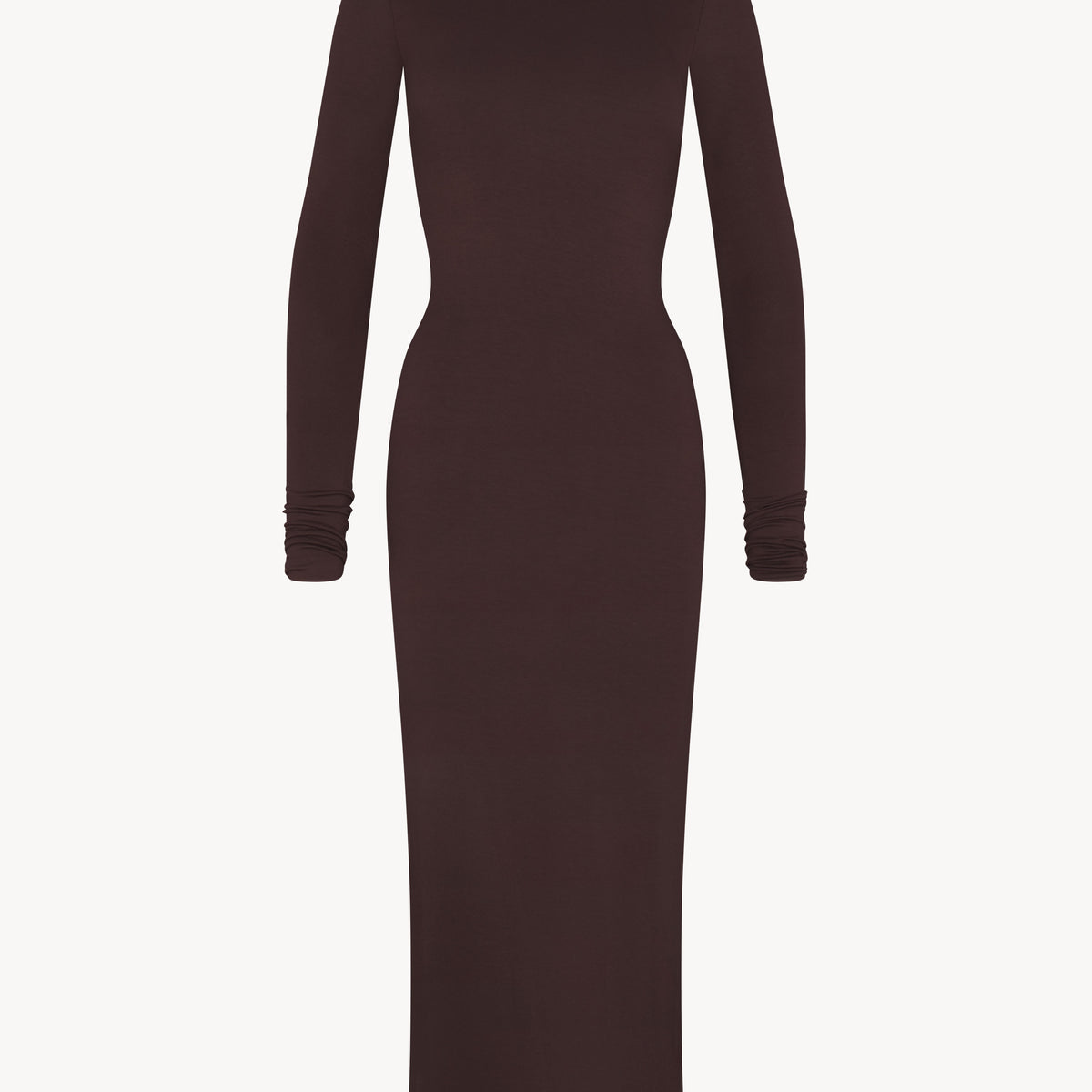 ÉTERNE Long Sleeve Turtleneck Maxi Dress | Brown | Size S