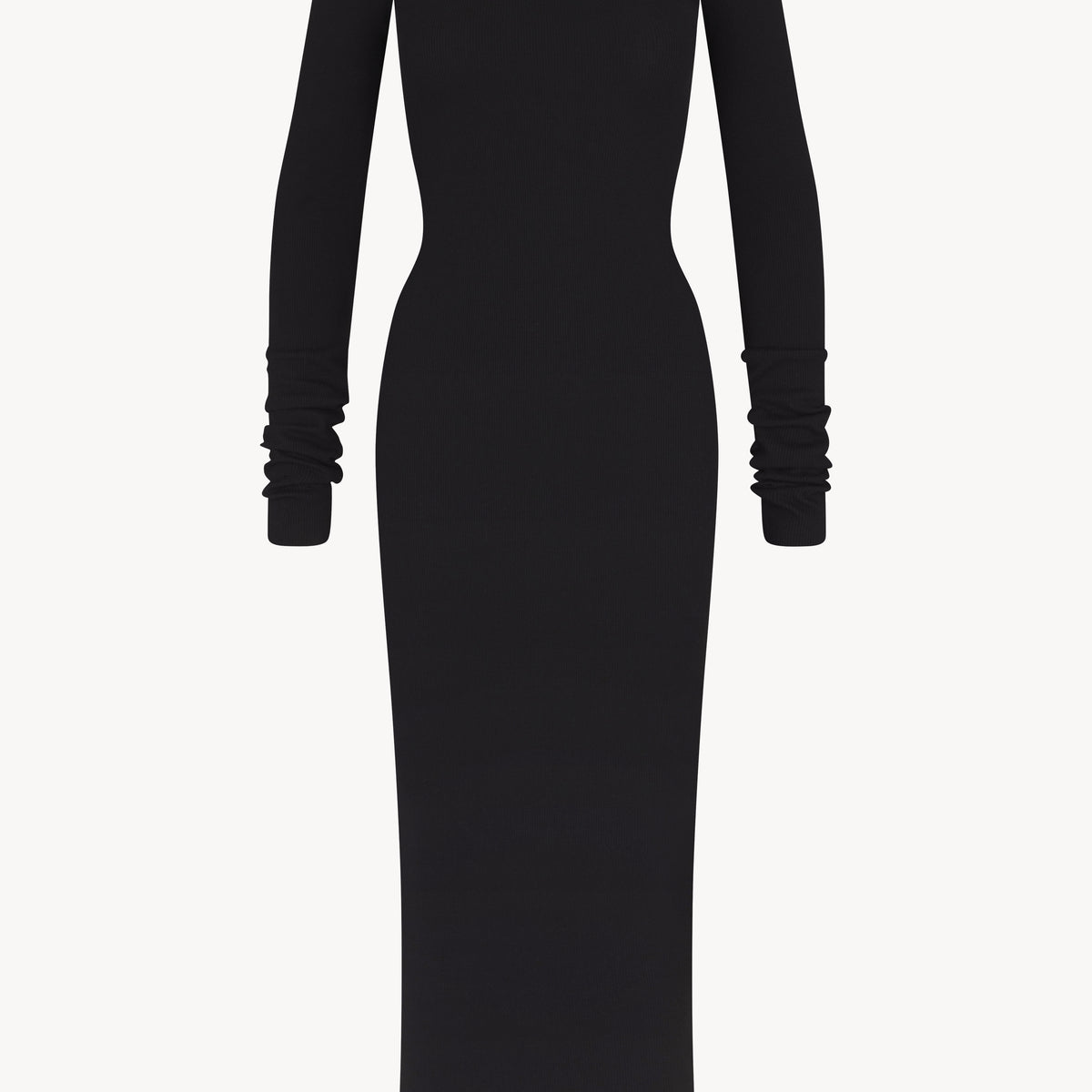 Long Sleeve Crewneck Maxi Dress | Butter Rib | Black Long Sleeve Crewneck Maxi Dress | Butter Rib | Black