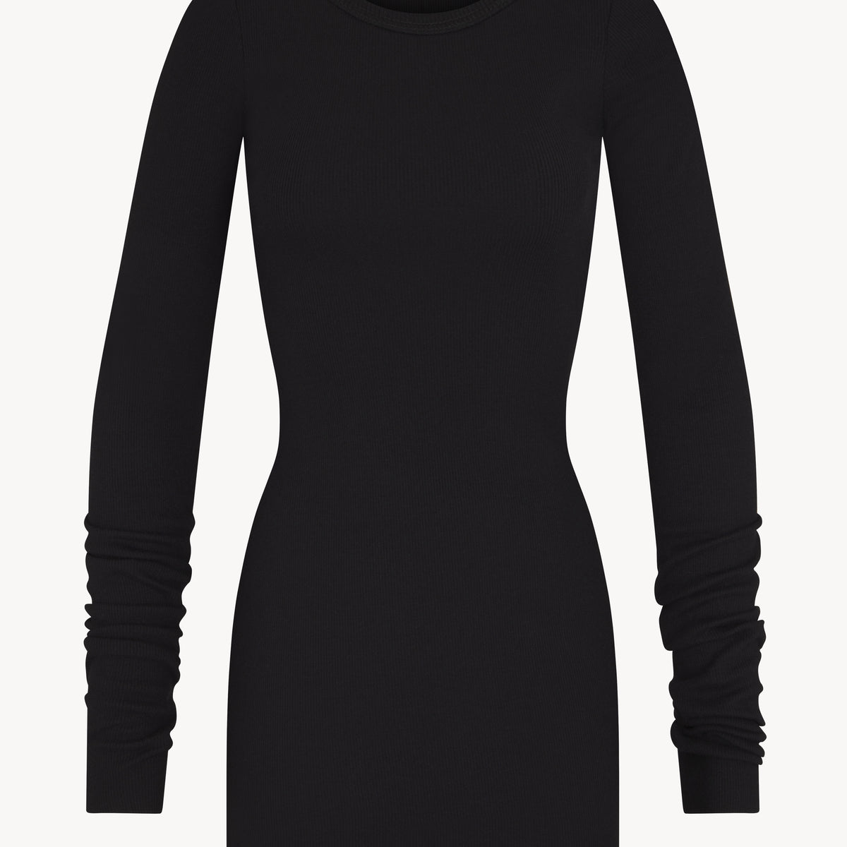 Eterne Long Sleeve Crewneck Mini Dress - Black Eterne Long Sleeve Crewneck Mini Dress - Black