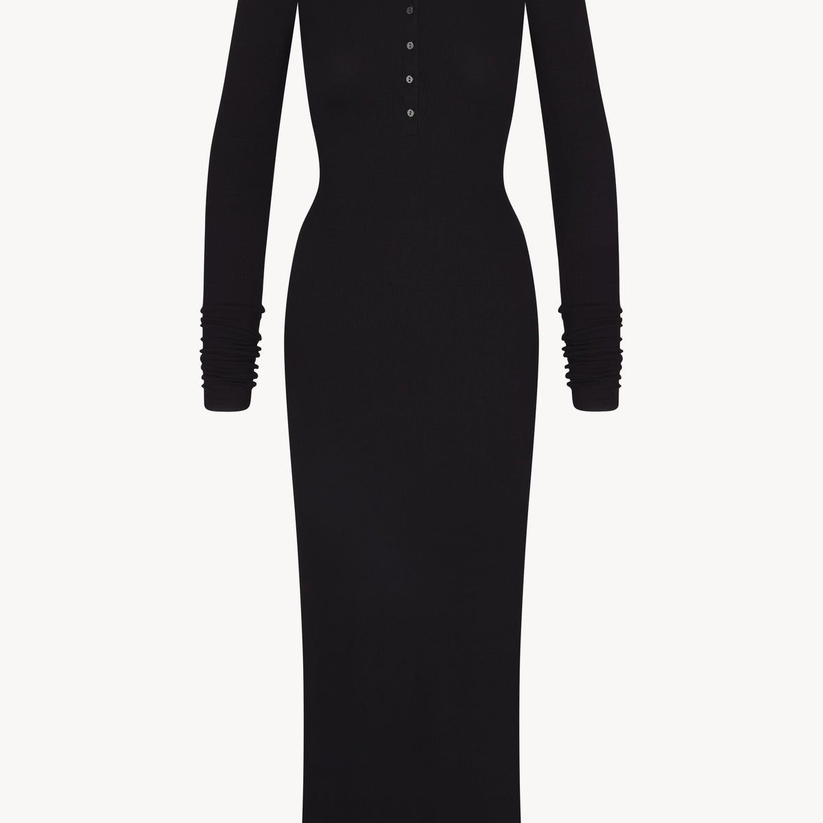 Long Sleeve Henley Maxi Dress