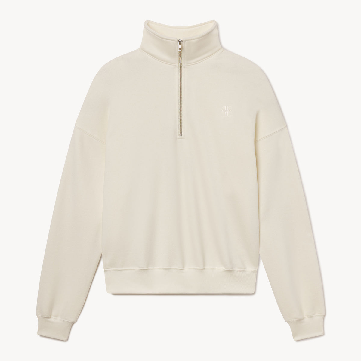 Oversized Half-zip Sweatshirt | French Terry | Cream