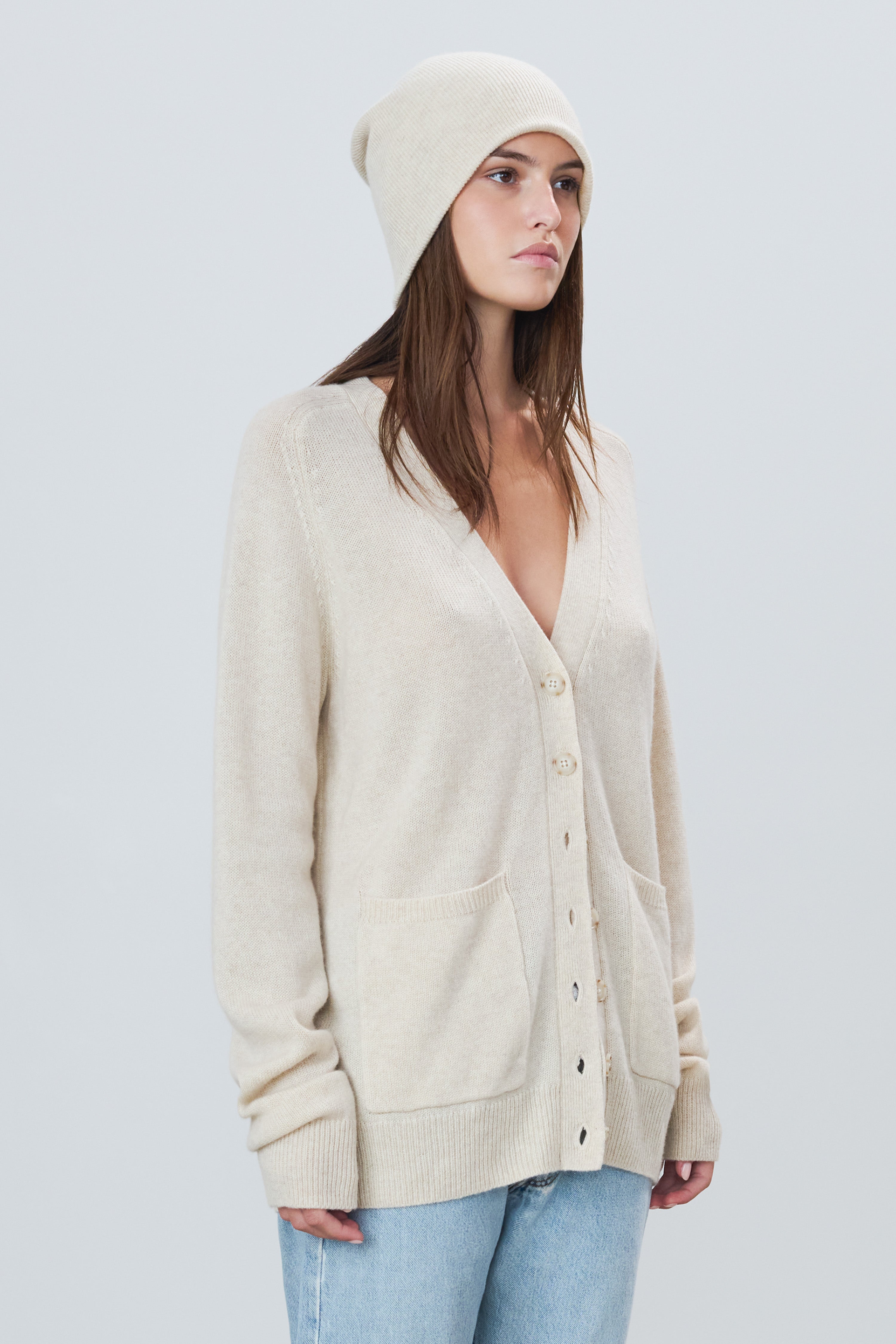 THEODORE CARDIGAN HEATHER OATMEAL