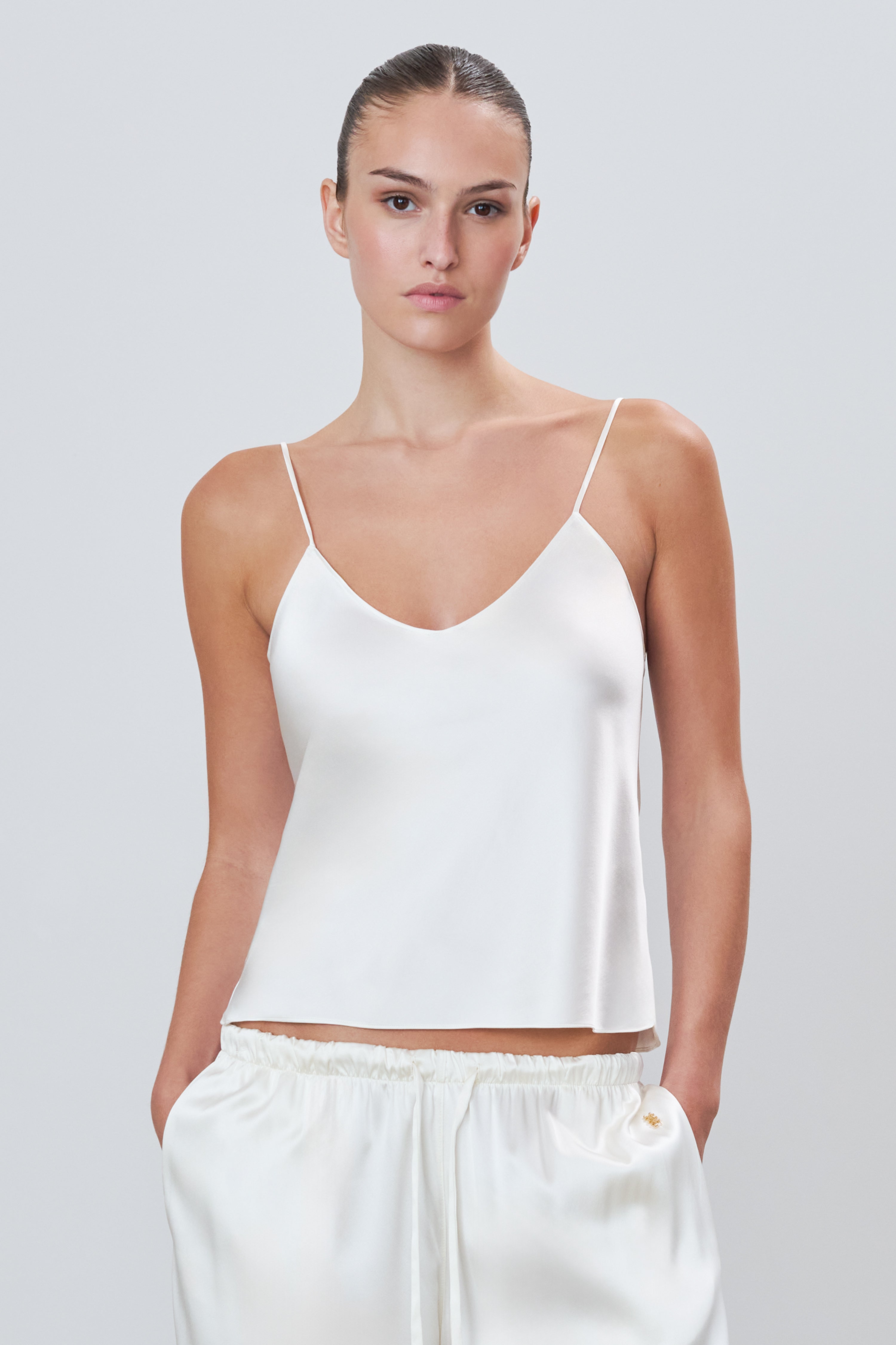 MILA SILK CAMISOLE IVORY