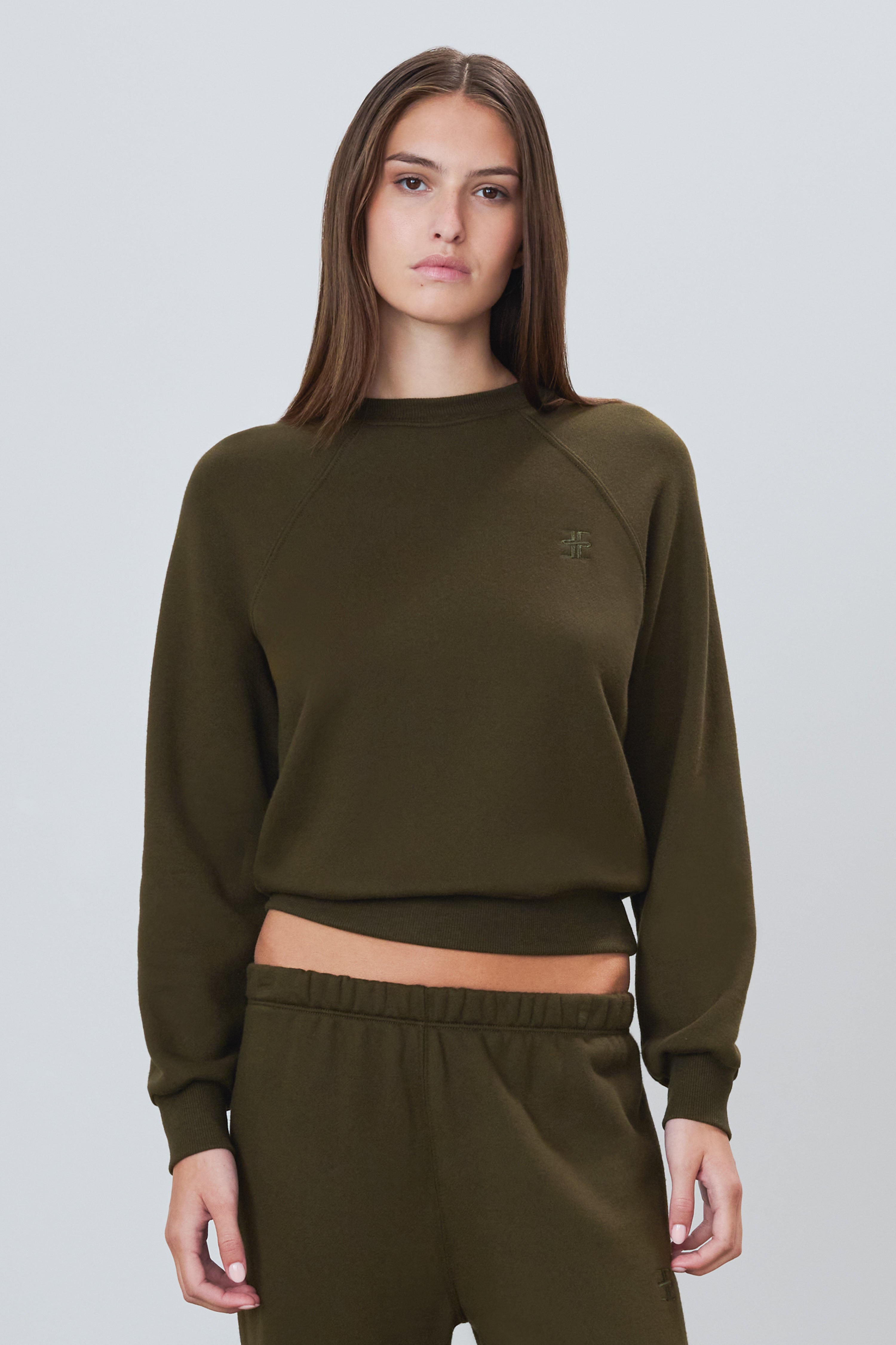 Shrunken Raglan Sweatshirt Moss