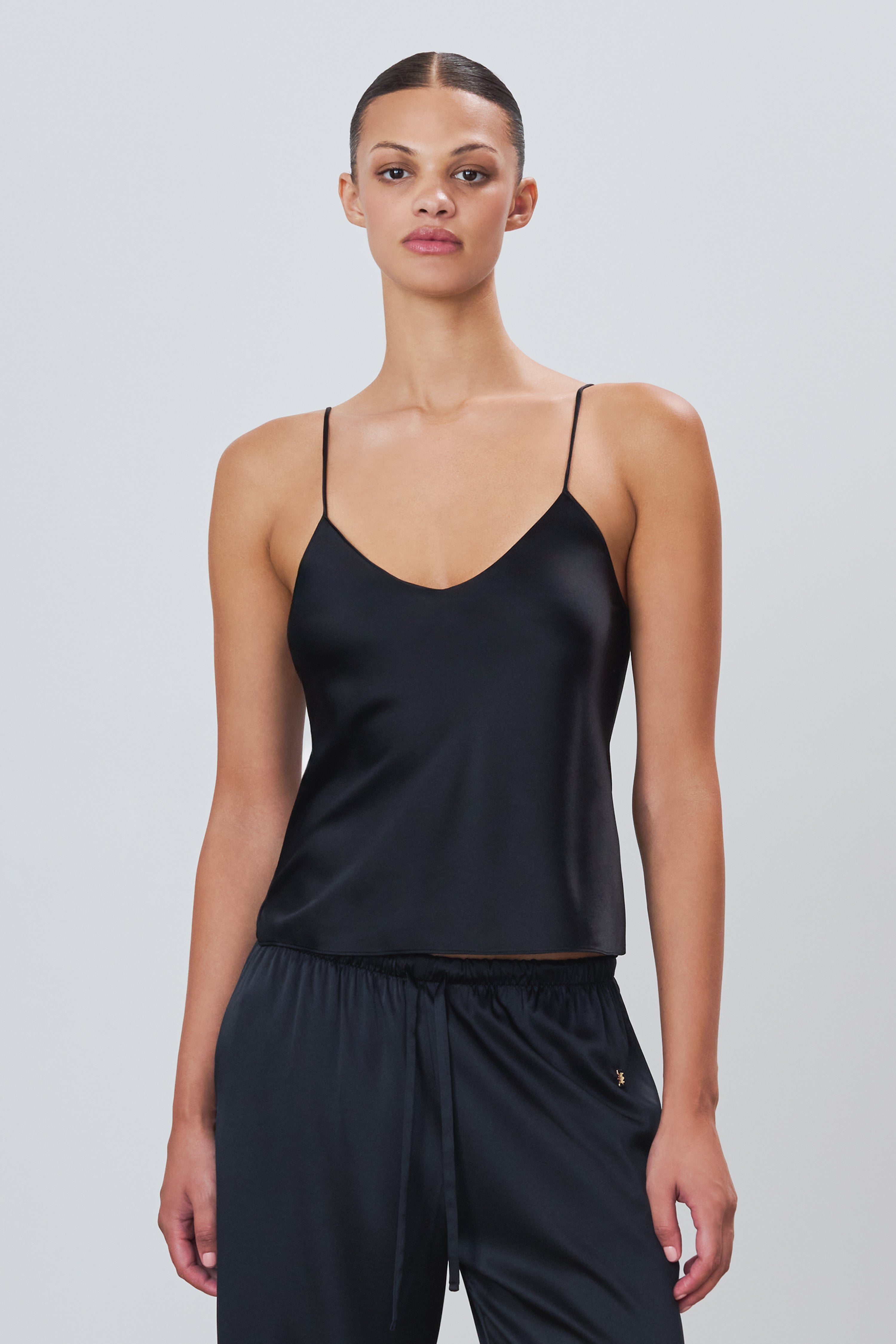 MILA SILK CAMISOLE BLACK