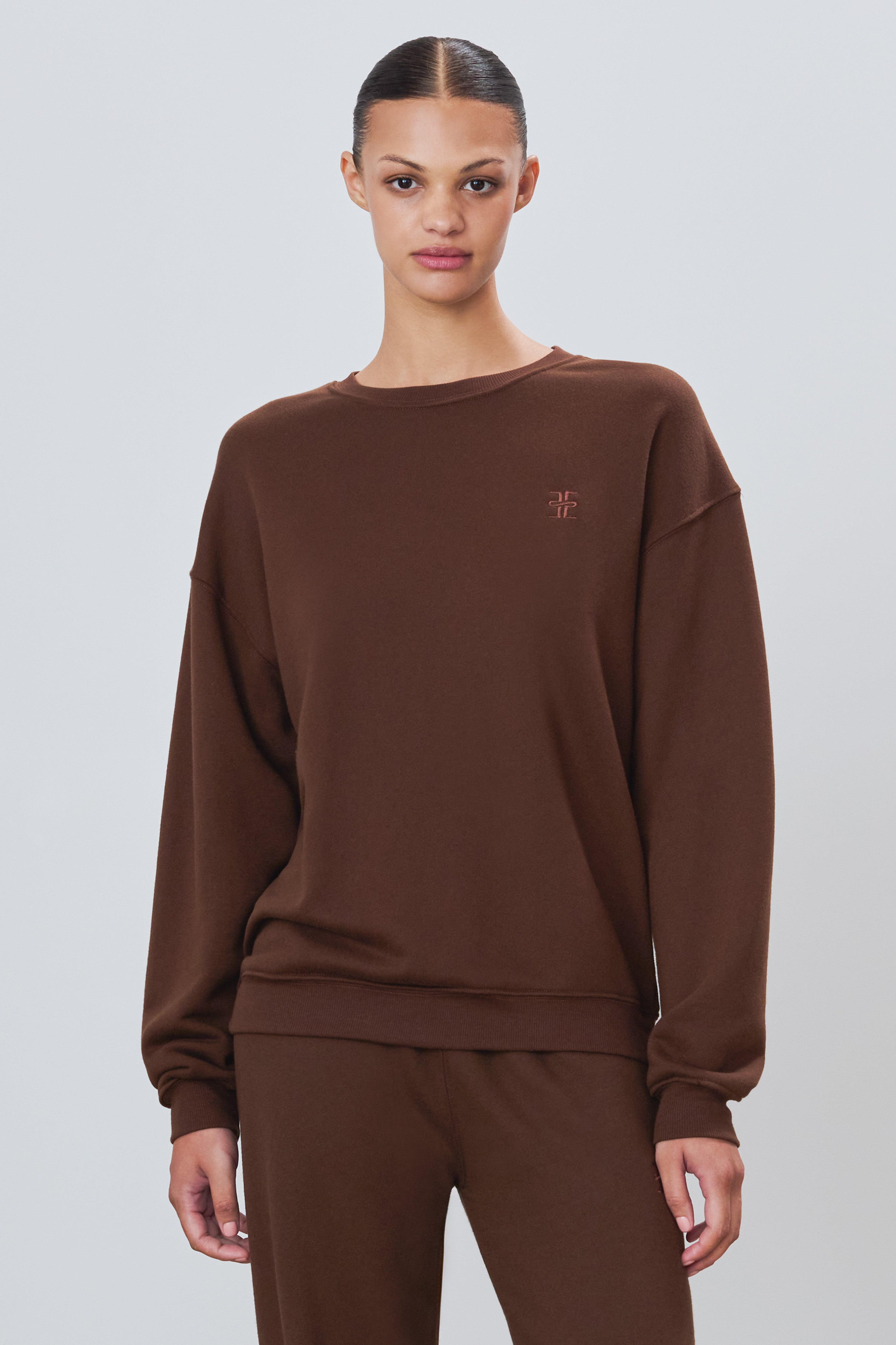 Oversized Crewneck Sweatshirt Chocolate