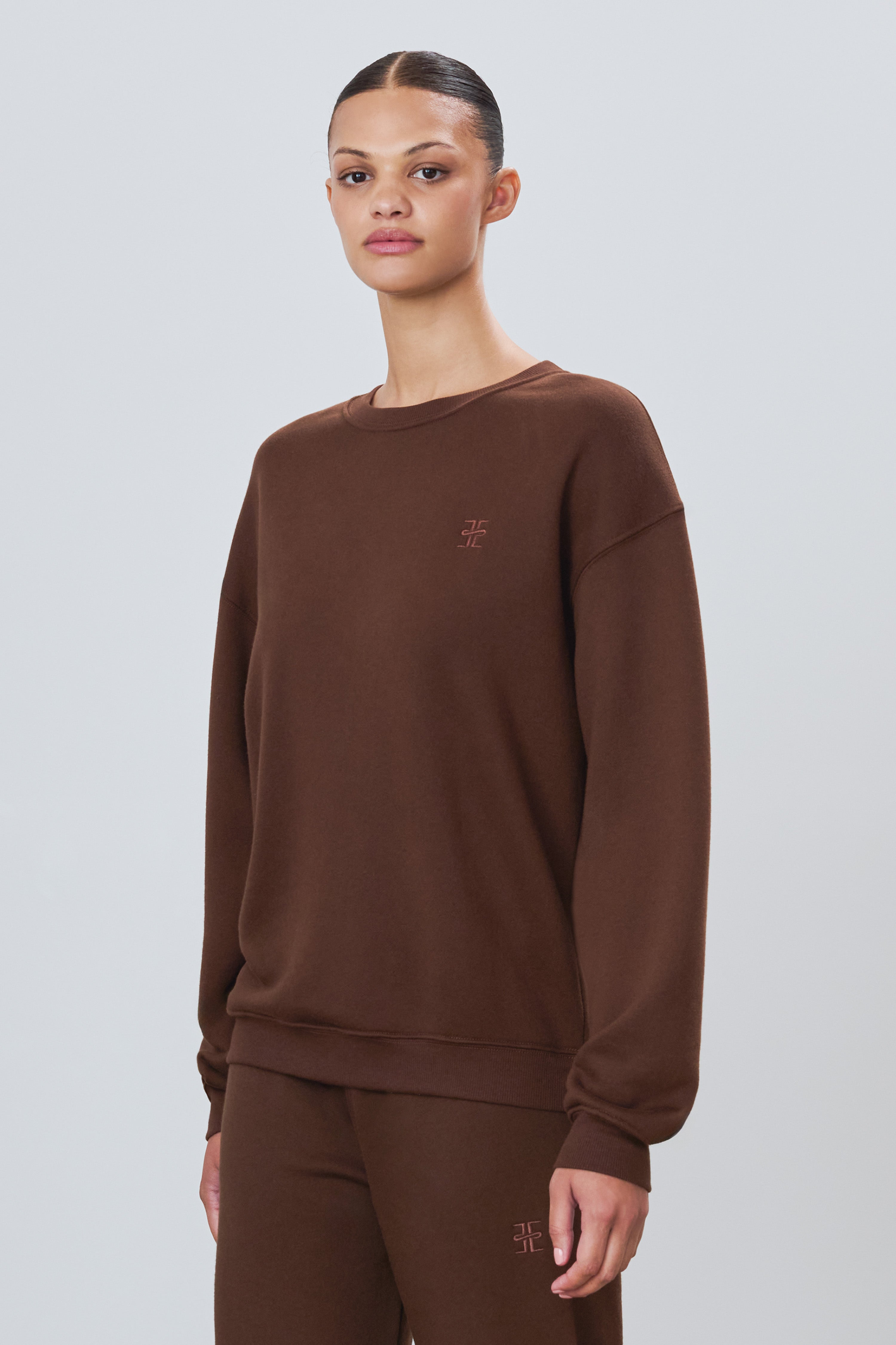 Oversized Crewneck Sweatshirt Chocolate