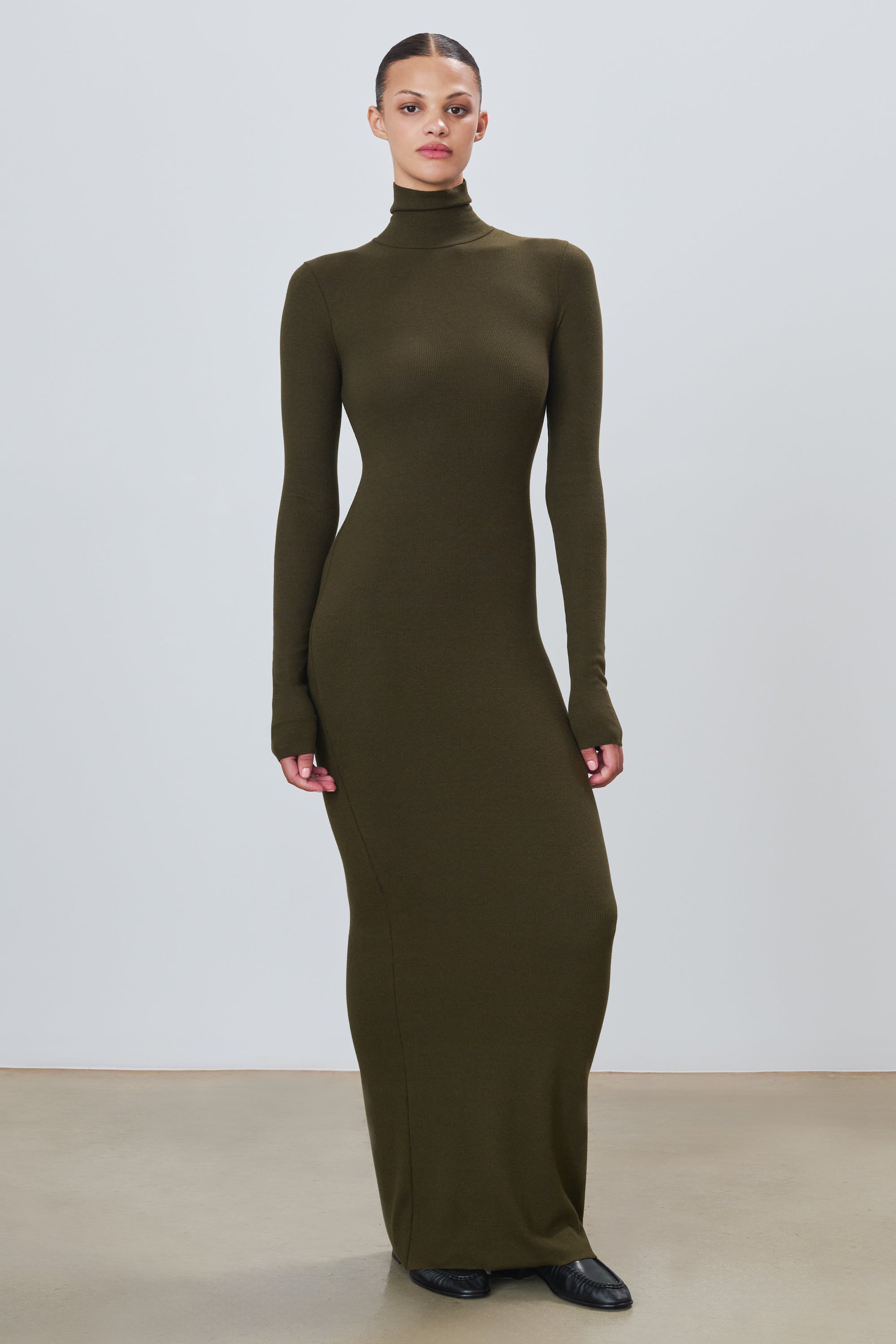 LONG SLEEVE TURTLENECK MAXI DRESS - ÉTERNE