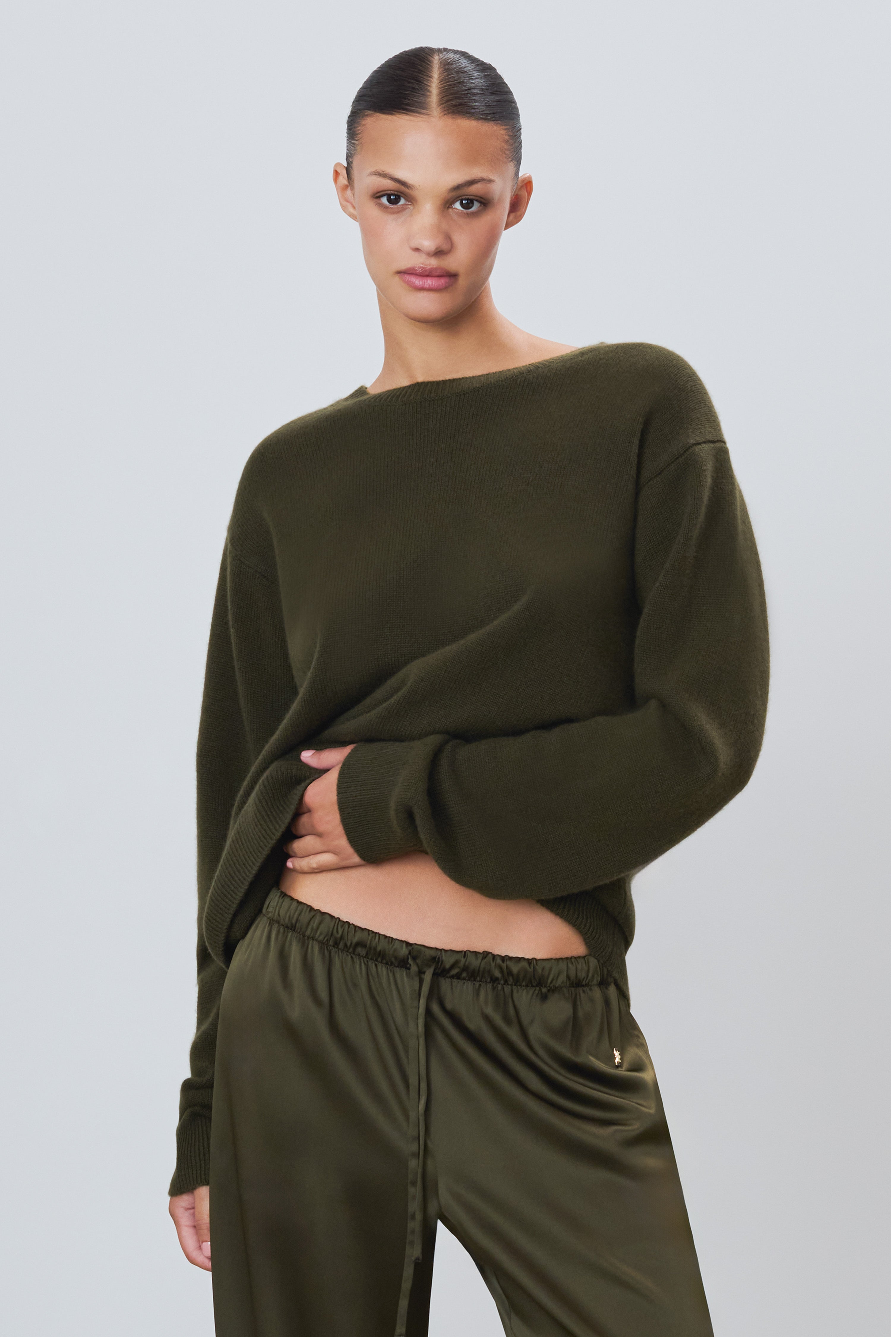 JAMES CASHMERE SWEATER MOSS