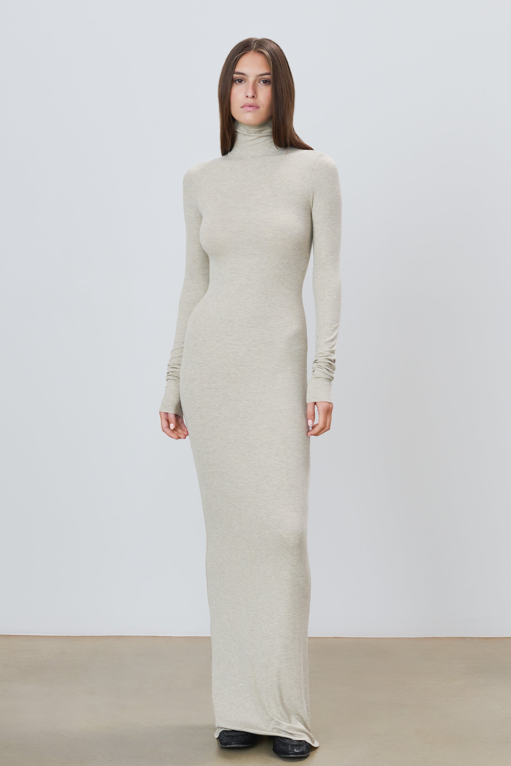 LONG SLEEVE TURTLENECK MAXI DRESS - ÉTERNE