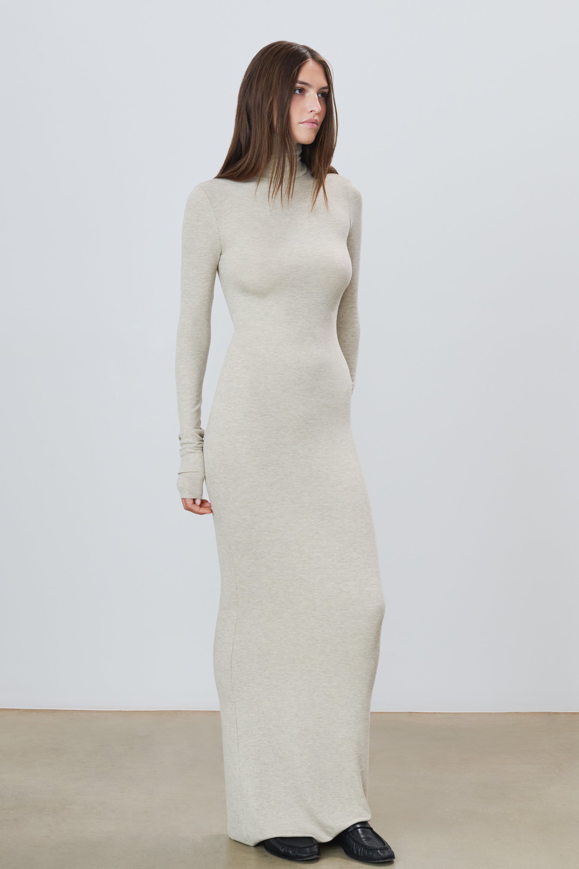 LONG SLEEVE TURTLENECK MAXI DRESS - ÉTERNE