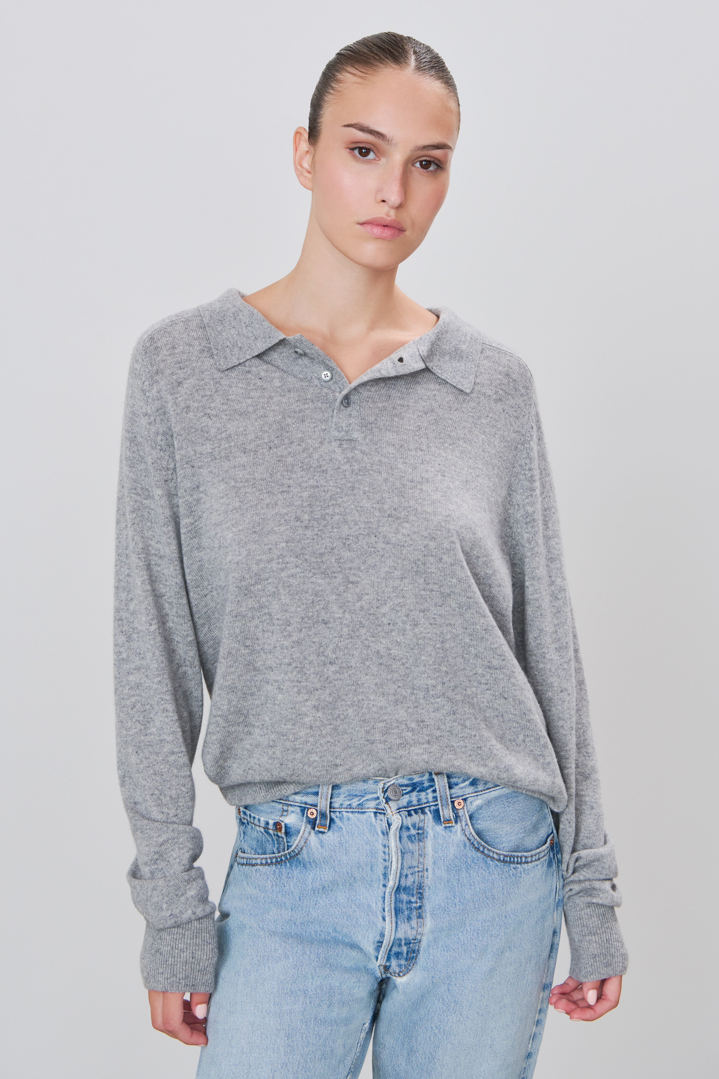 BRADY CASHMERE SWEATER HEATHER GREY