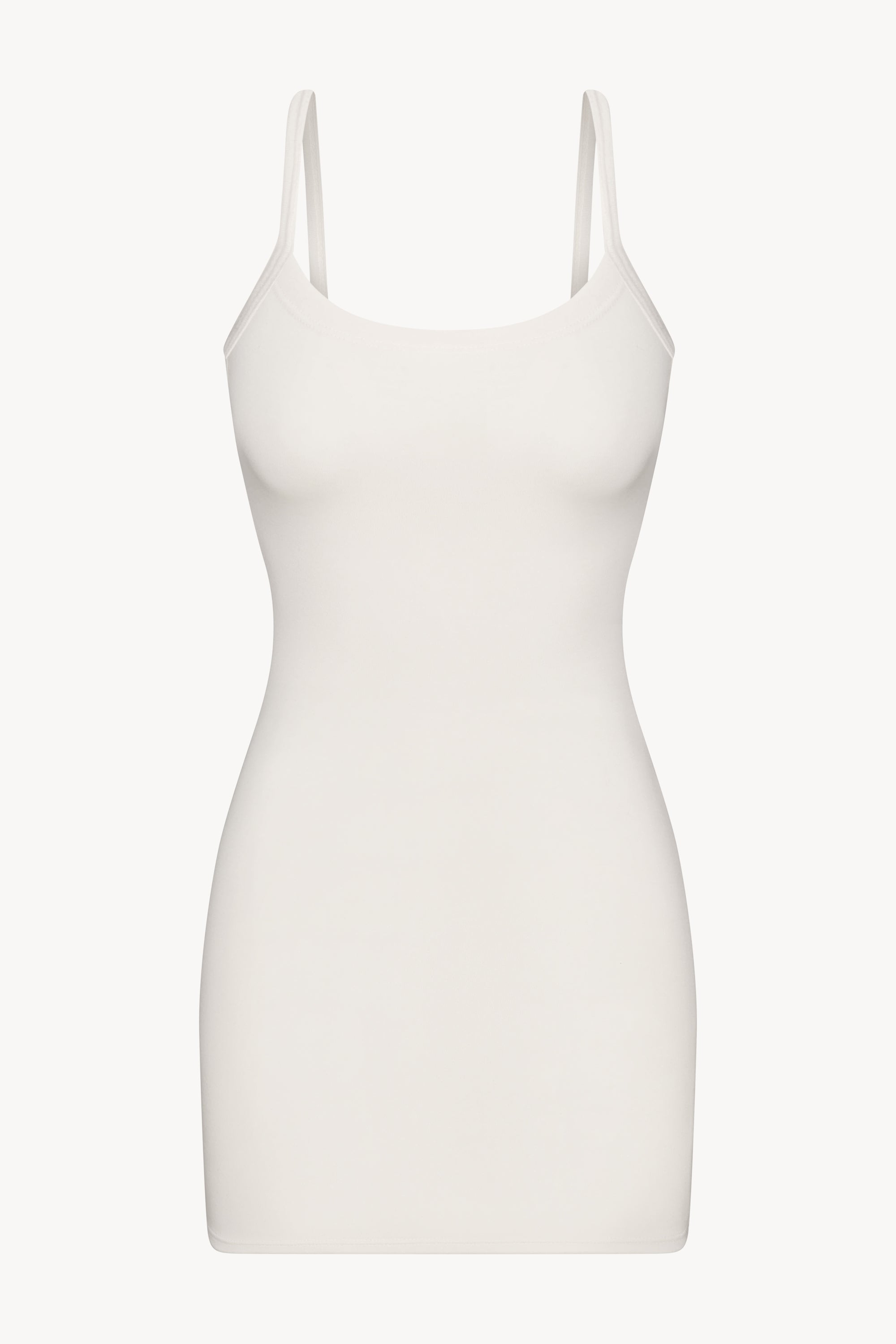 90s white mini dress Medium 90s White Square Neck Slinky Mini Dress Flying Apple Vintage
