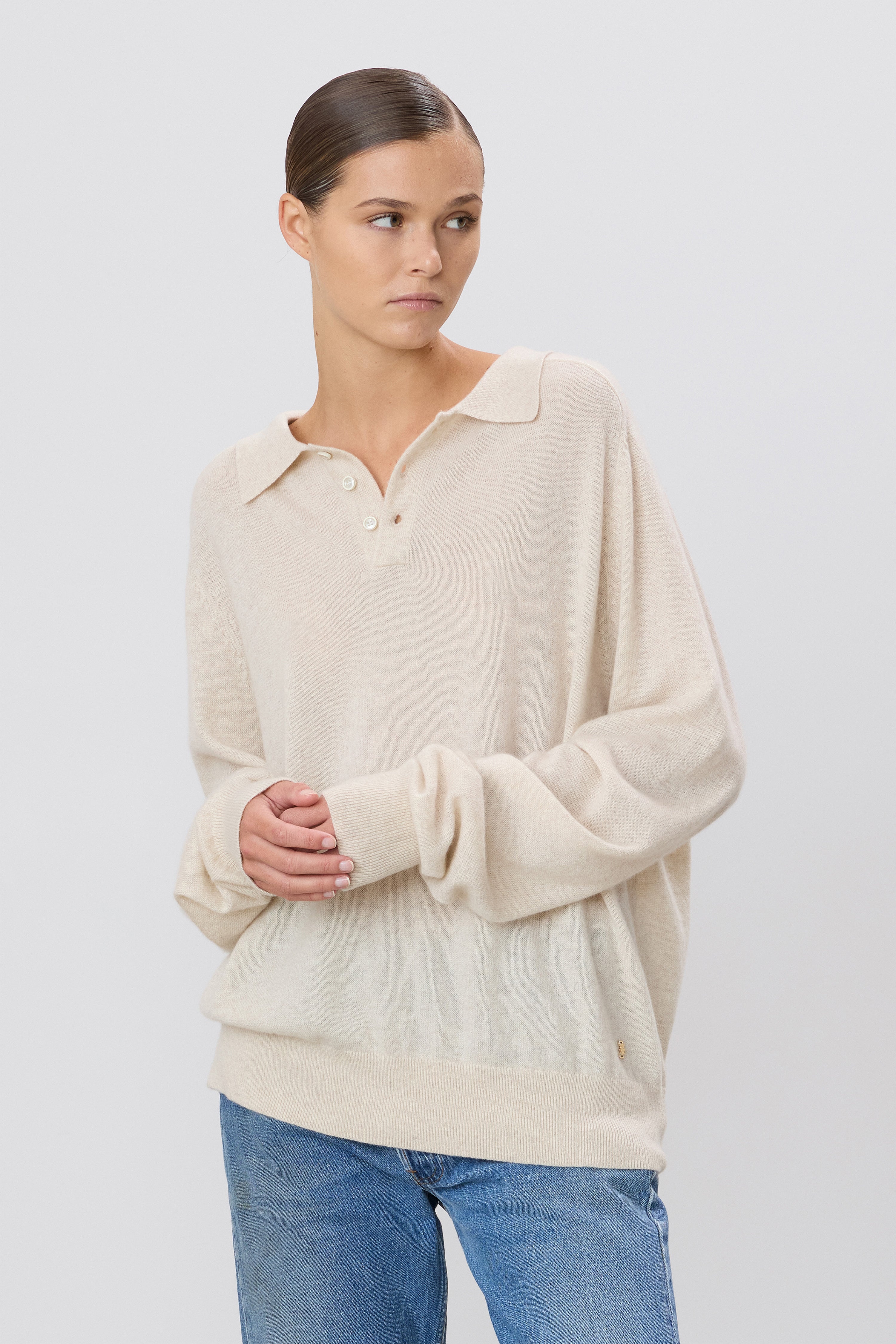 BRADY CASHMERE SWEATER HEATHER OATMEAL