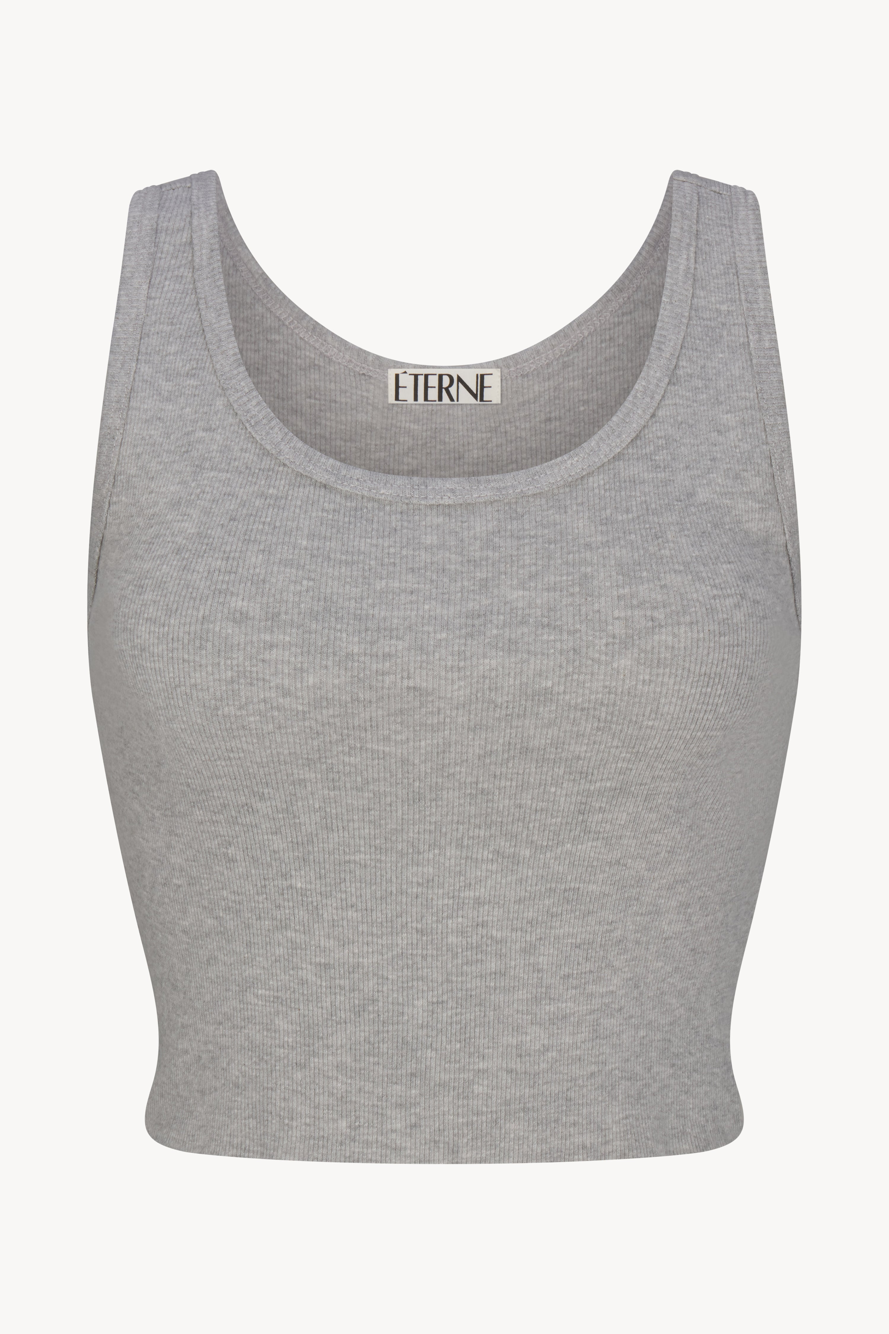 Cropped Scoop Neck Tank Heather Grey