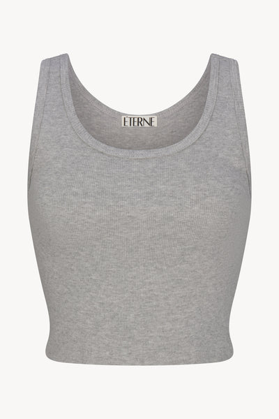 Cropped Scoop Neck Tank Heather Grey