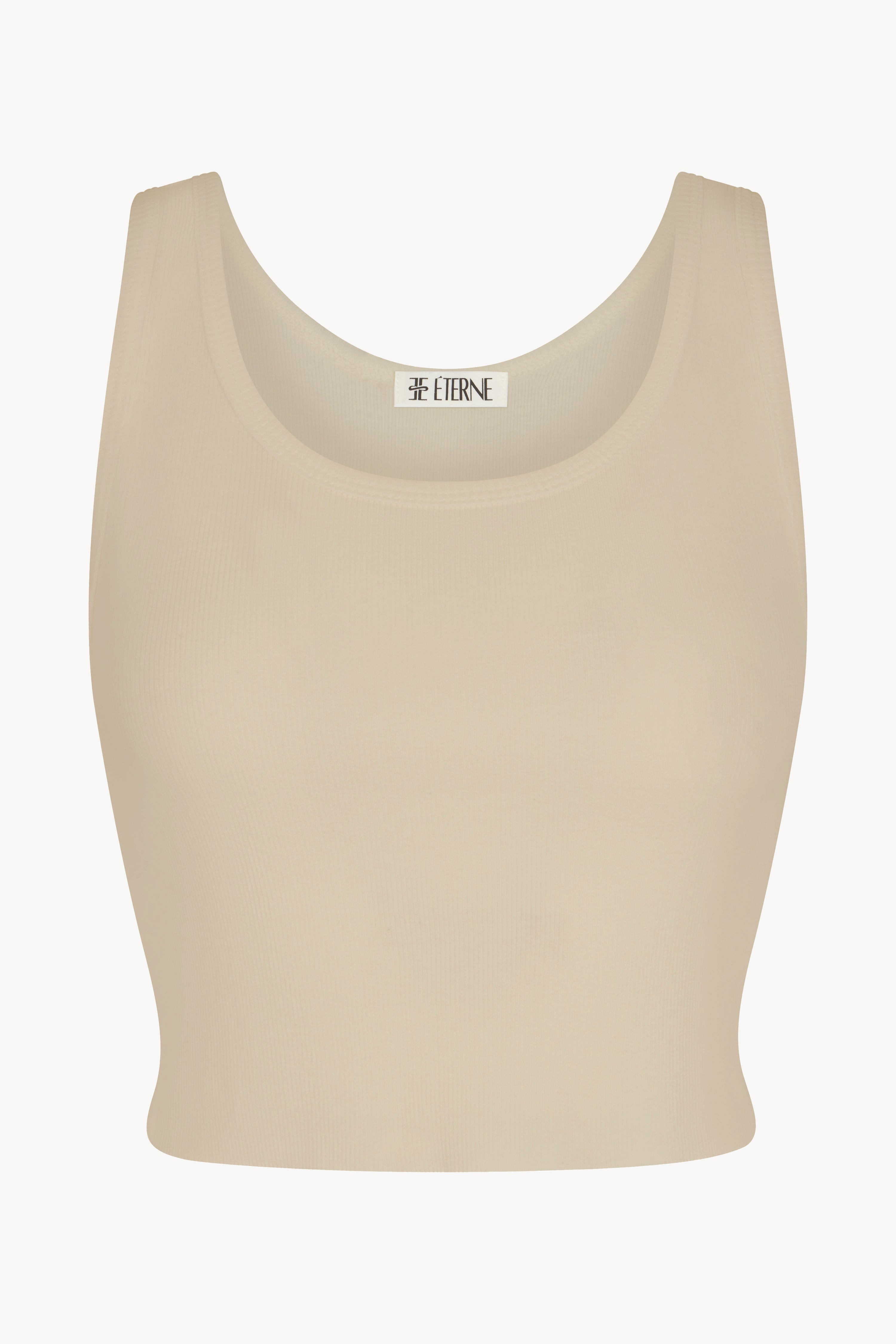 Cropped Scoop Neck Tank Oat