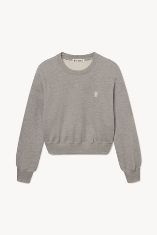 Cropped Crewneck Sweatshirt | French Terry | Heather Grey