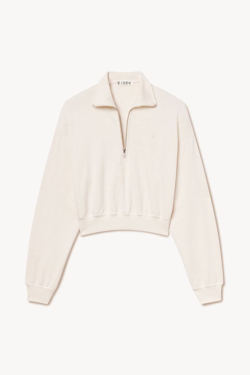 CROPPED HALF-ZIP SWEATSHIRT - ÉTERNE