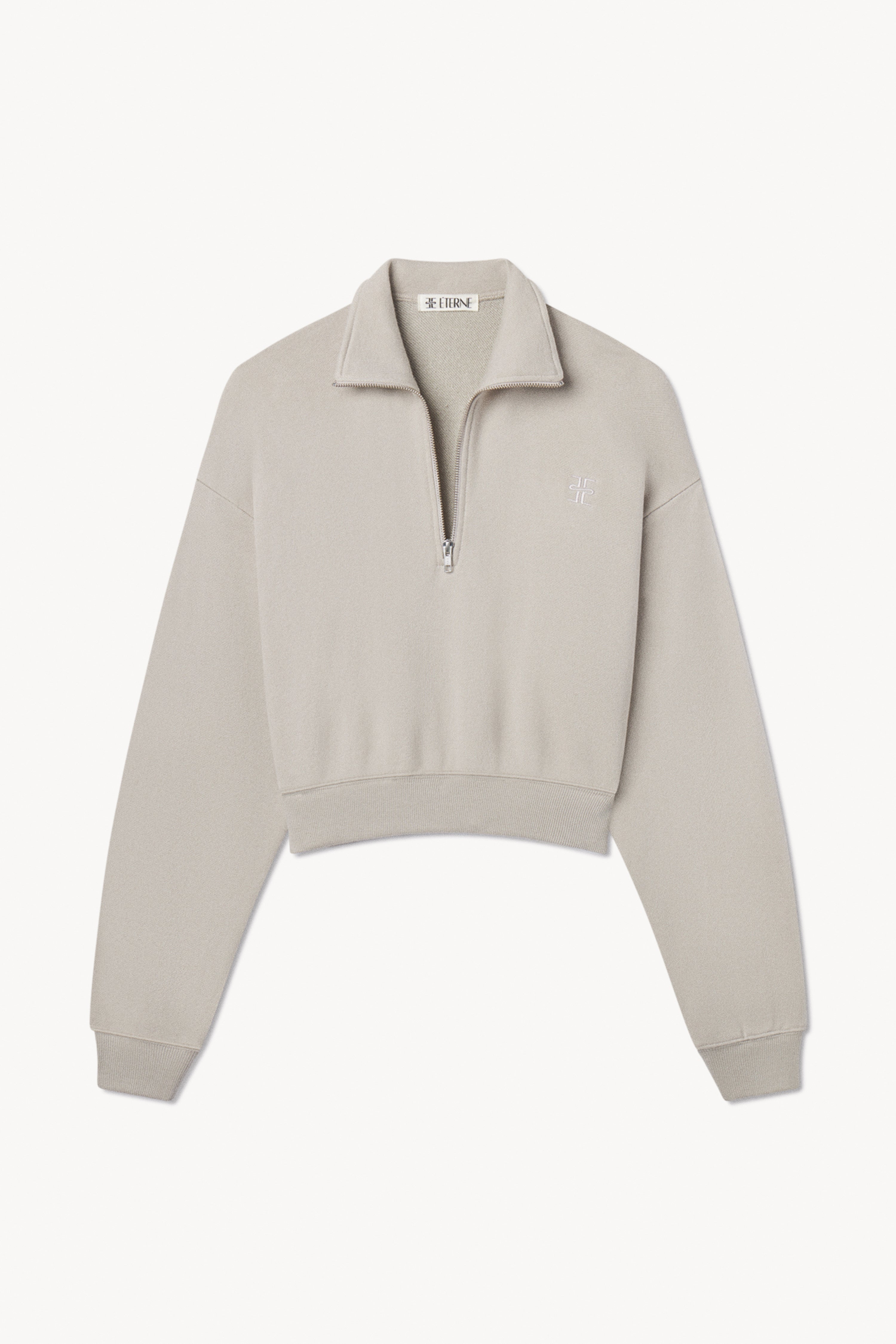 CROPPED HALF-ZIP SWEATSHIRT