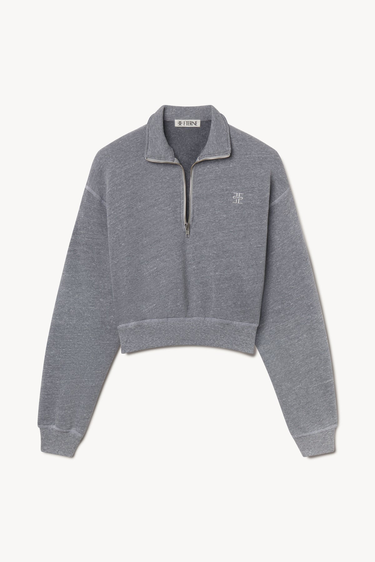 CROPPED HALF-ZIP SWEATSHIRT