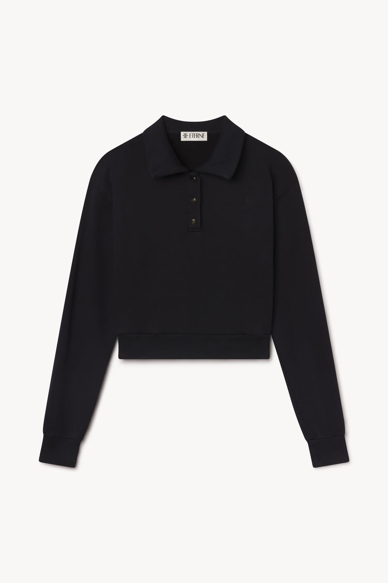CROPPED POLO SWEATSHIRT