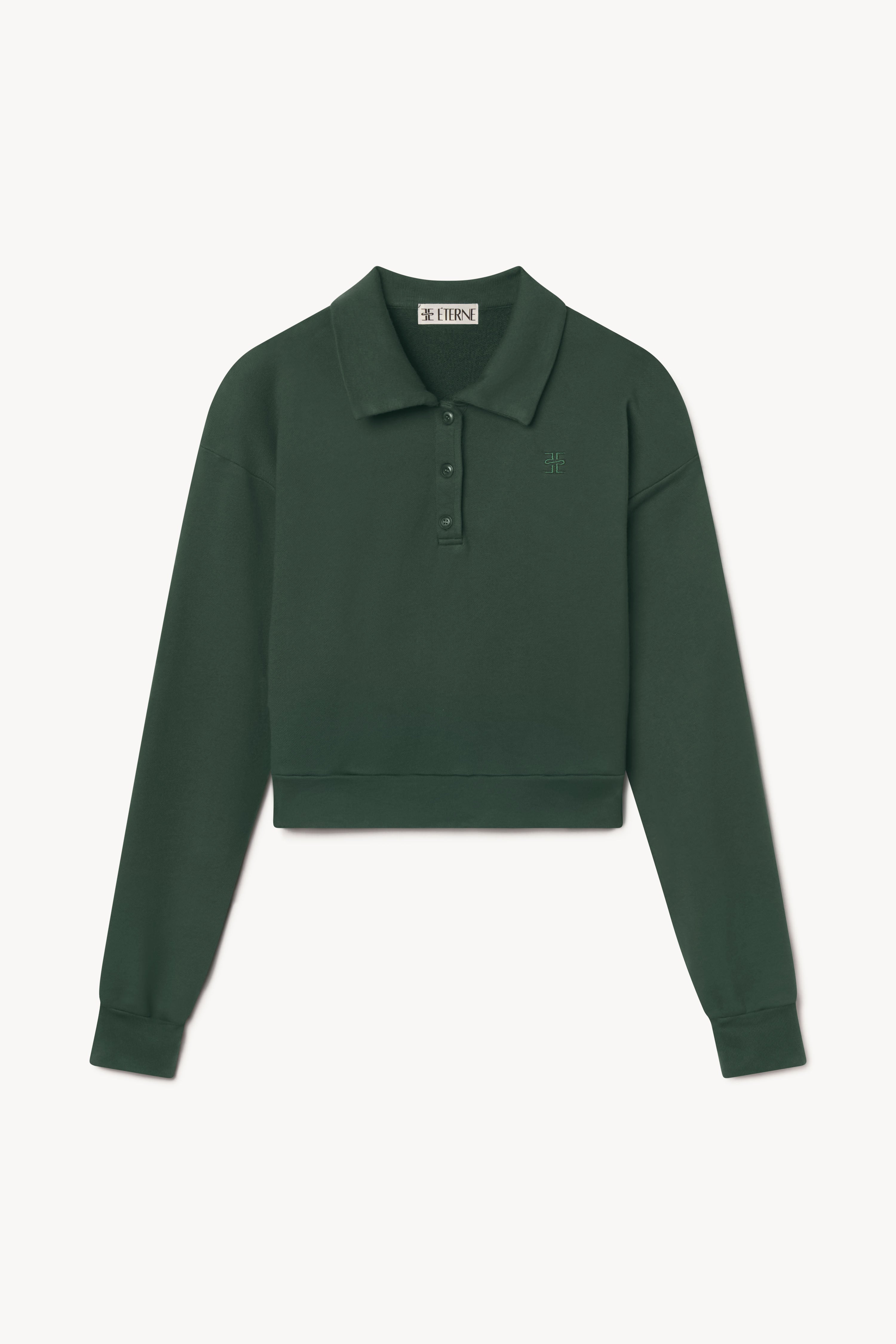 CROPPED POLO SWEATSHIRT