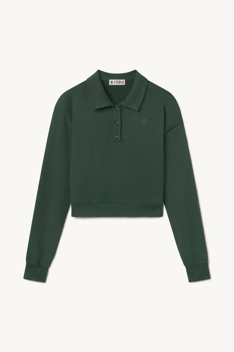 CROPPED POLO SWEATSHIRT