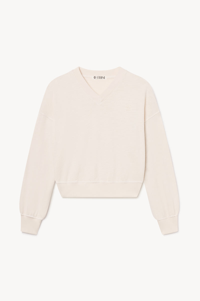 CROPPED V-NECK SWEATSHIRT - ÉTERNE