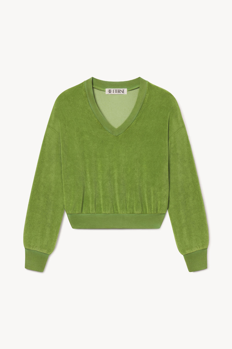CROPPED V-NECK SWEATSHIRT - ÉTERNE