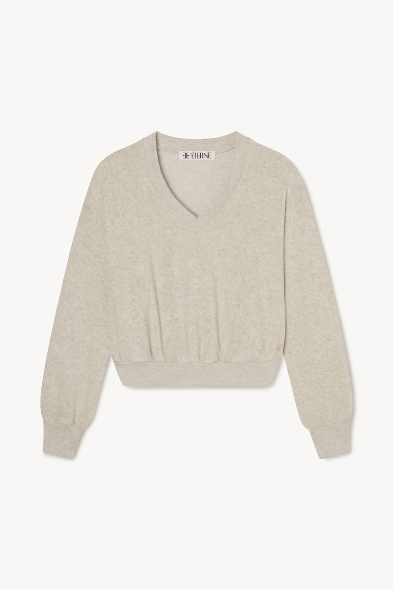 CROPPED V-NECK SWEATSHIRT - ÉTERNE