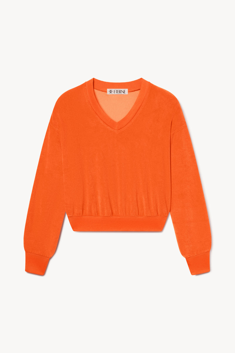 CROPPED V-NECK SWEATSHIRT - ÉTERNE