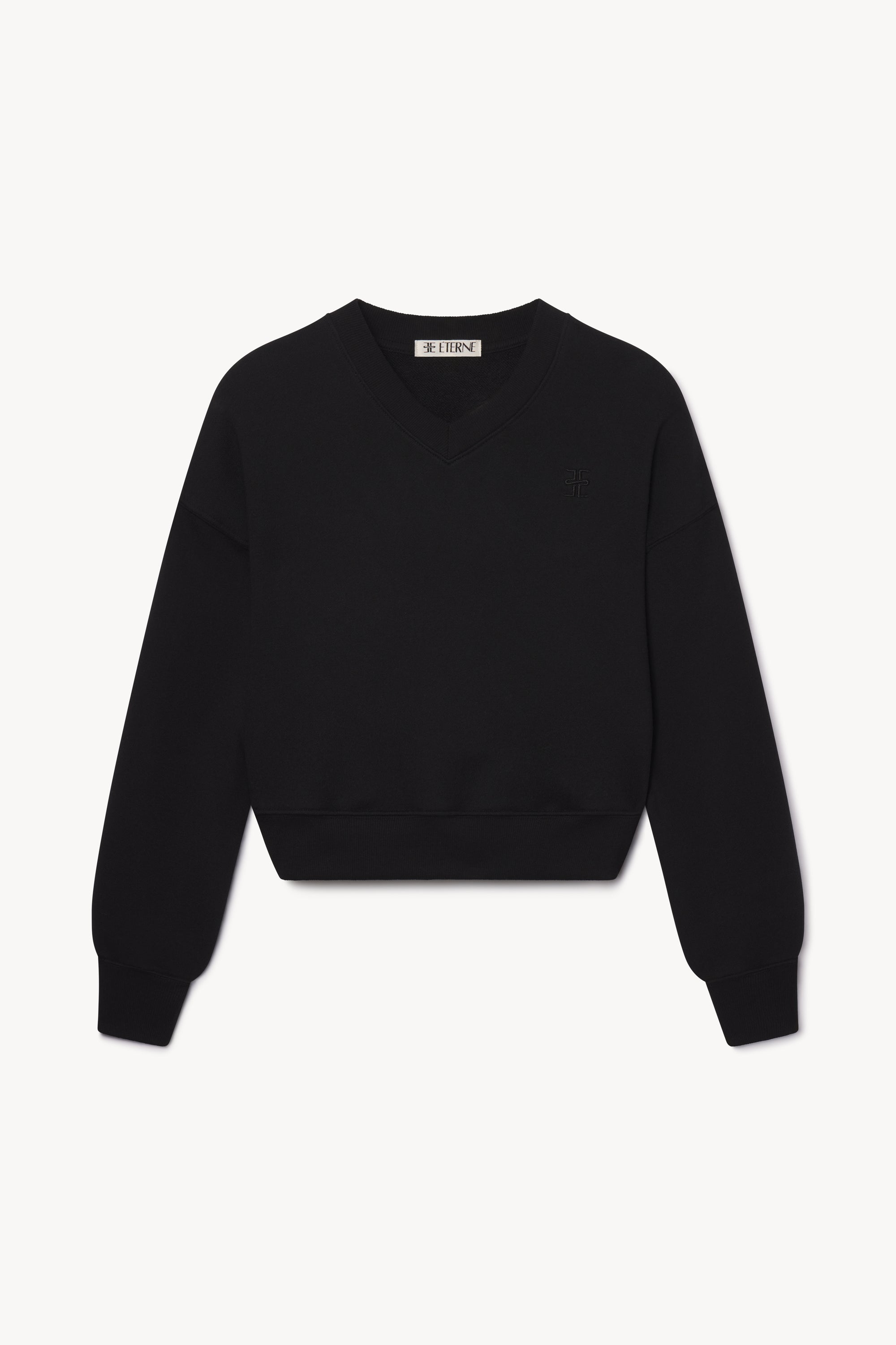 CROPPED V-NECK SWEATSHIRT