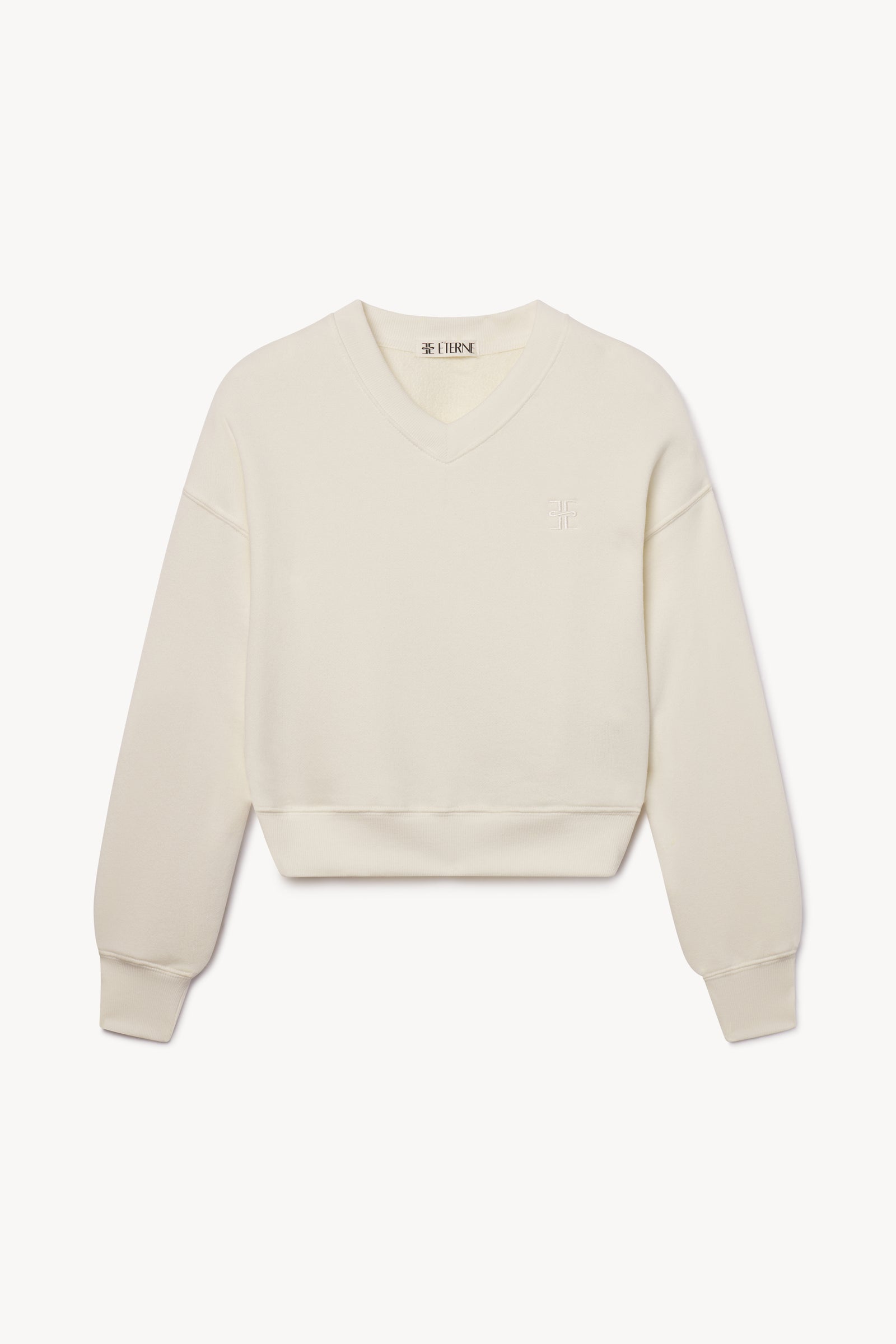 CROPPED V-NECK SWEATSHIRT
