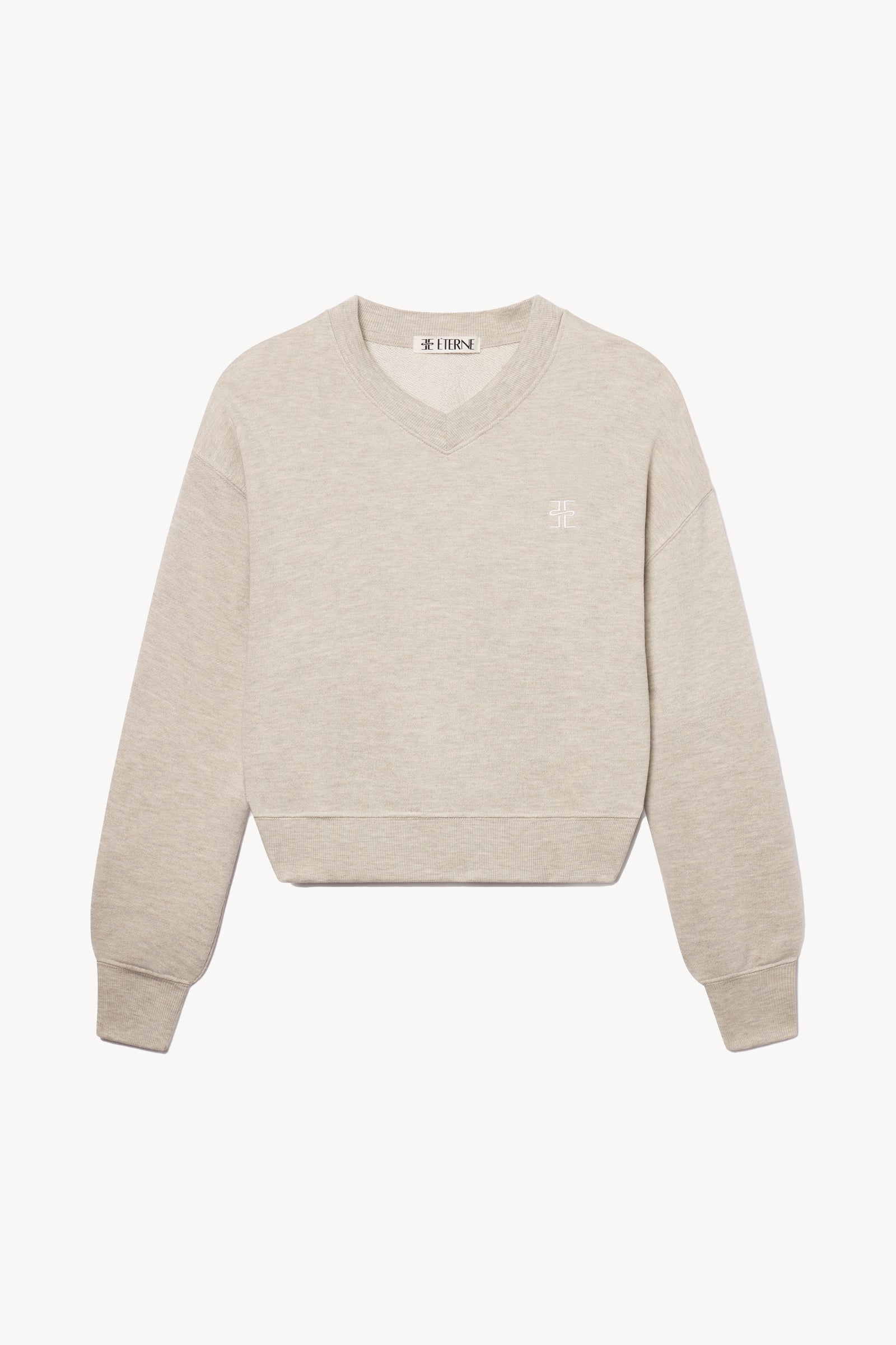 CROPPED V-NECK SWEATSHIRT