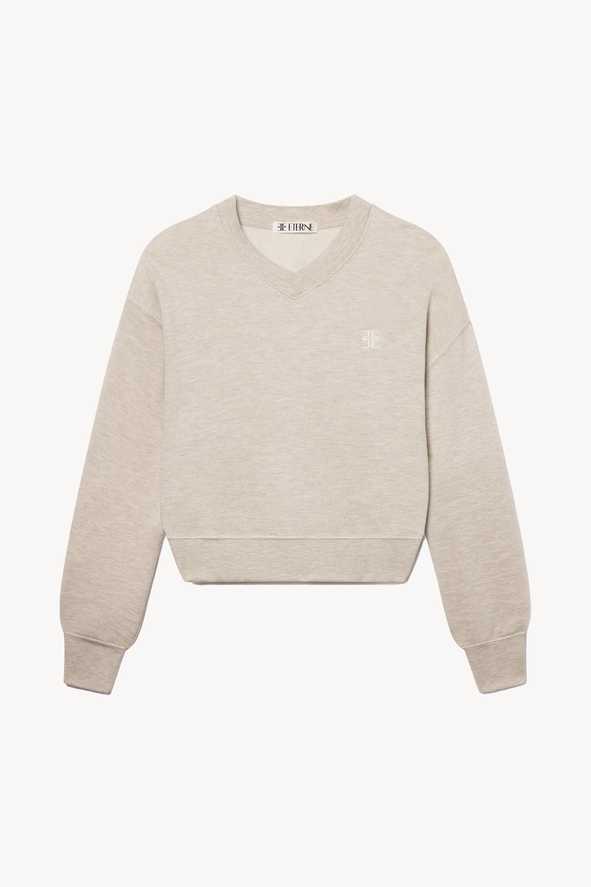 CROPPED V-NECK SWEATSHIRT