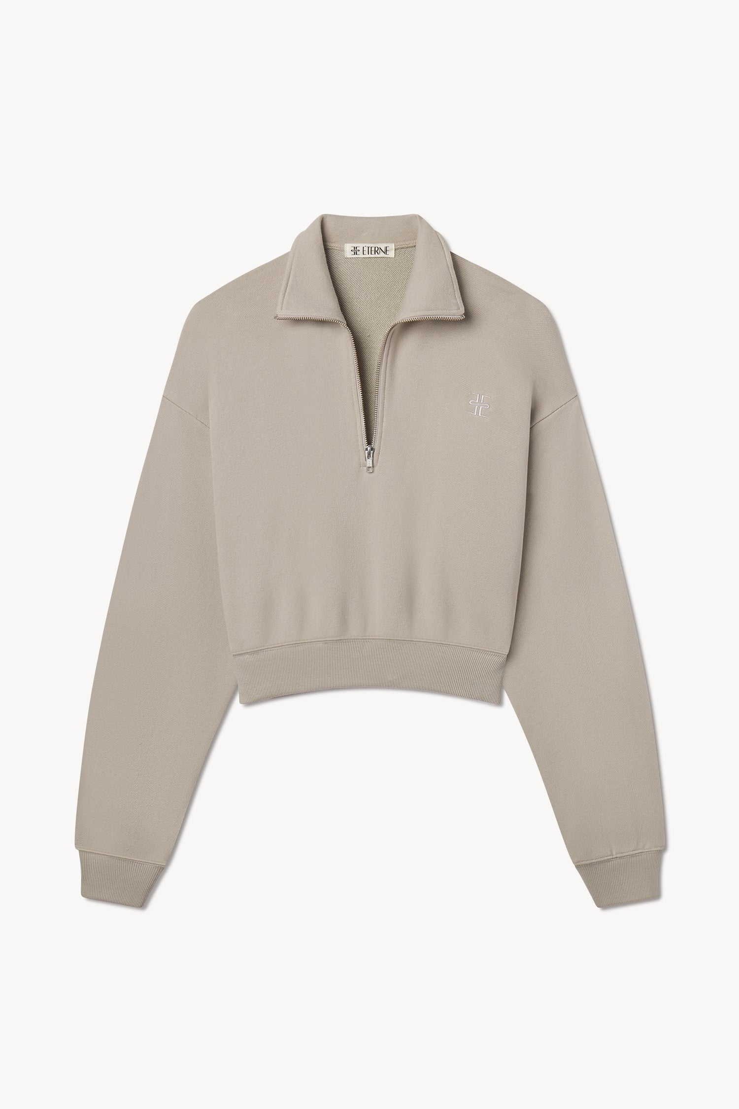 Cropped Half-Zip Sweatshirt Dove