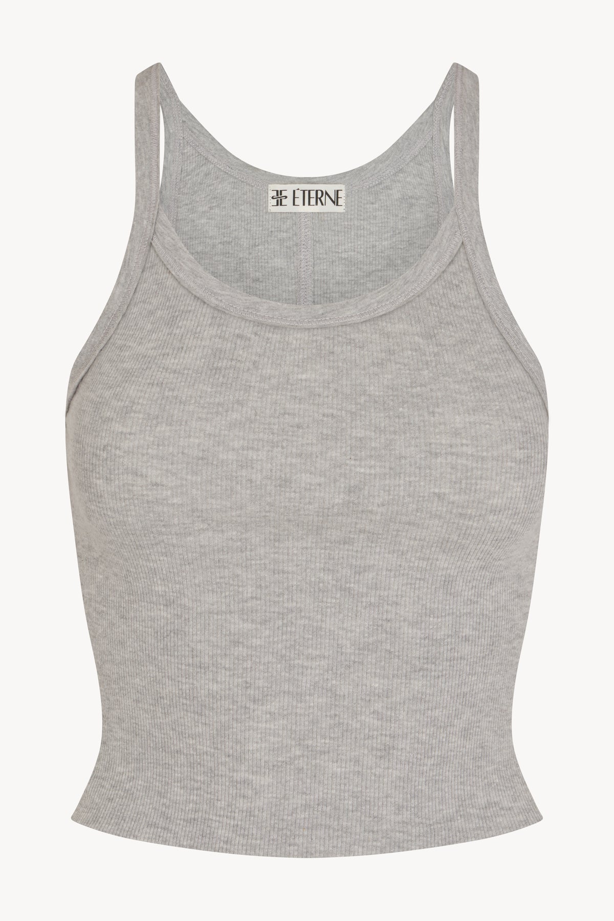 Cropped Rib Tank Heather Grey