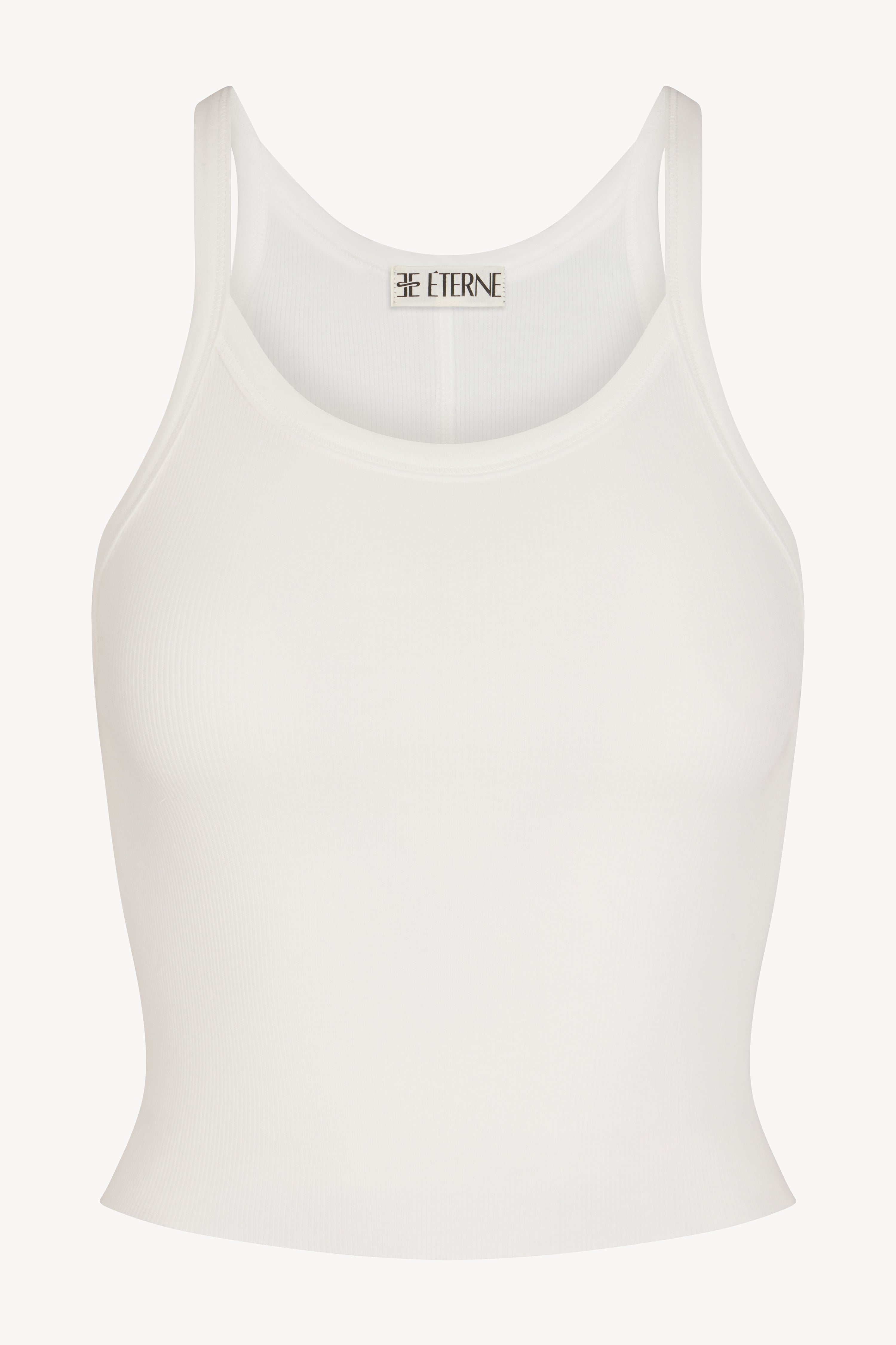 Cropped Rib Tank Ivory