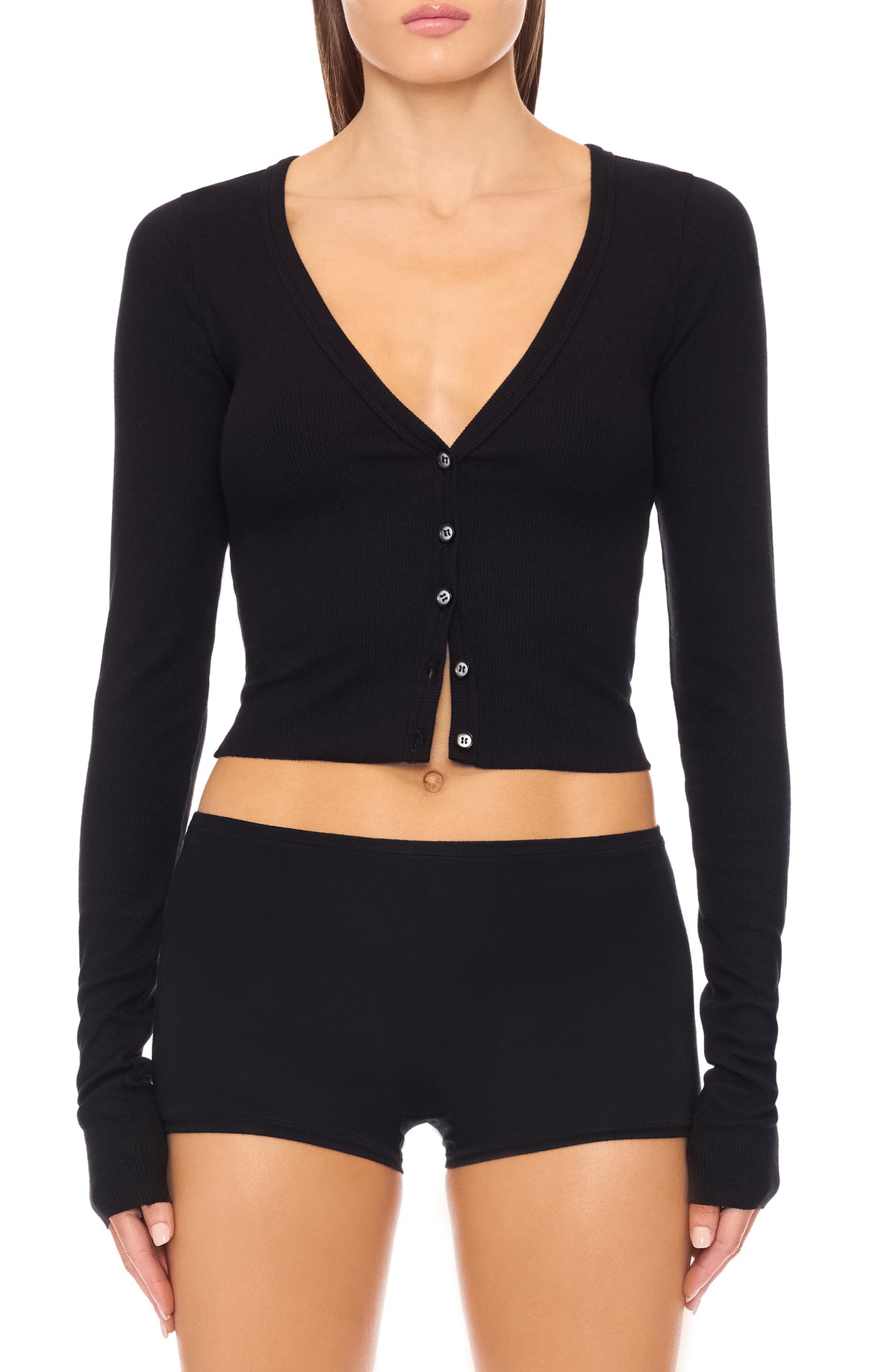 CROPPED CARDIGAN BLACK