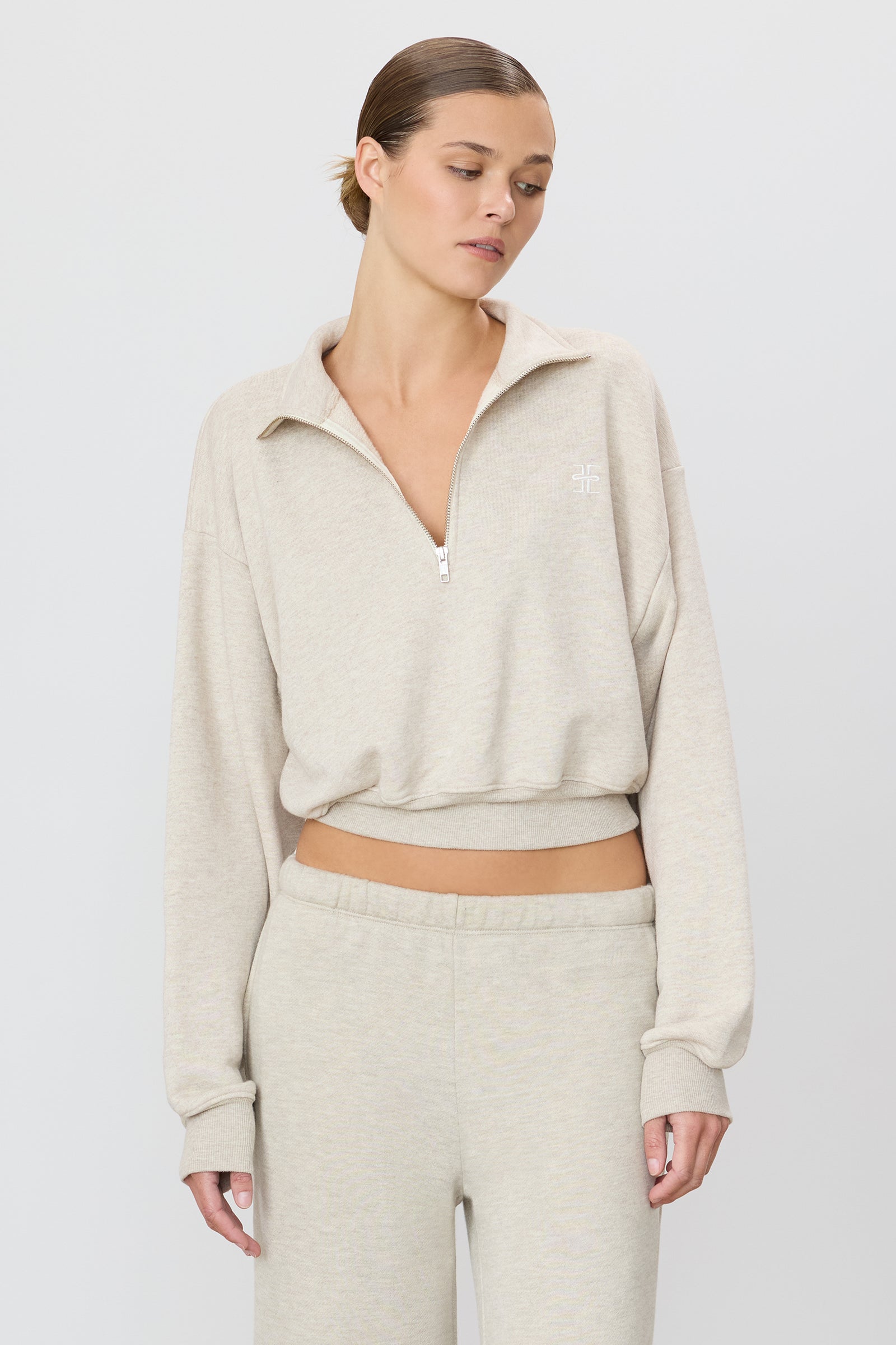 CROPPED HALF-ZIP SWEATSHIRT - ÉTERNE