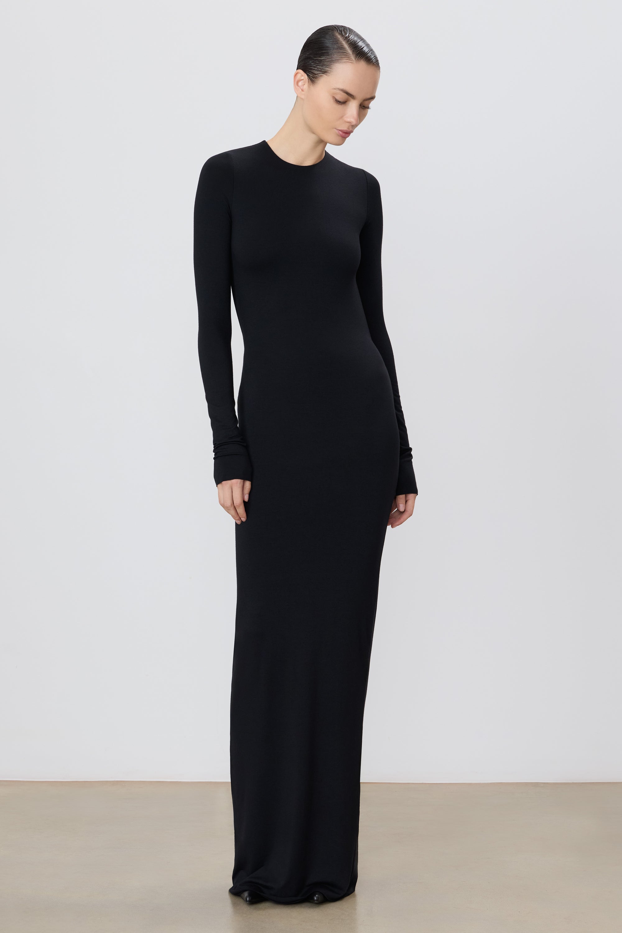 estrella maxi dress in black Gabriela Hearst Estrella Strapless Wool-crepe Maxi Dress In Black