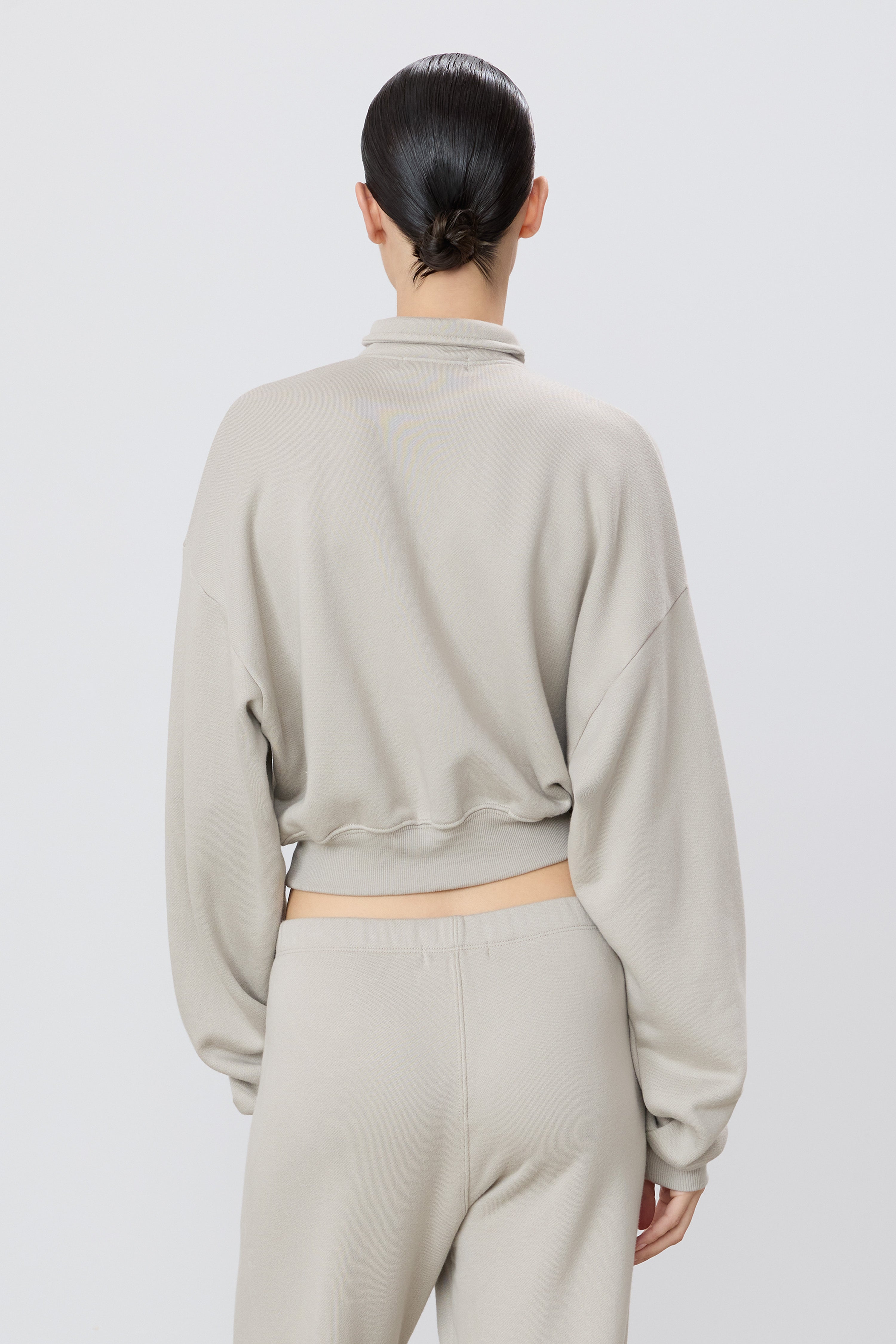 Cropped Half-Zip Sweatshirt Dove