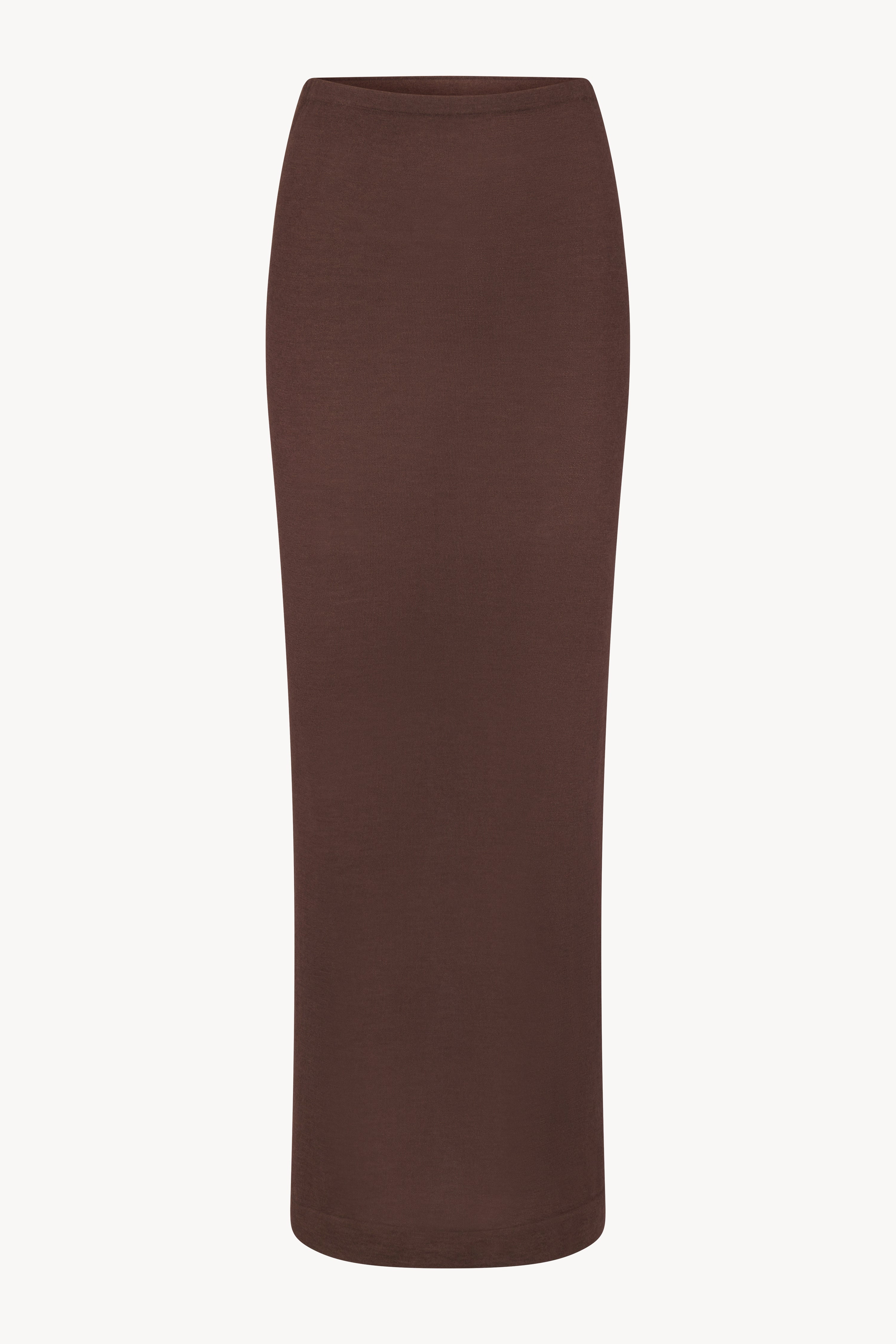 Emma Skirt | Lightweight Cashmere | Chocolate
