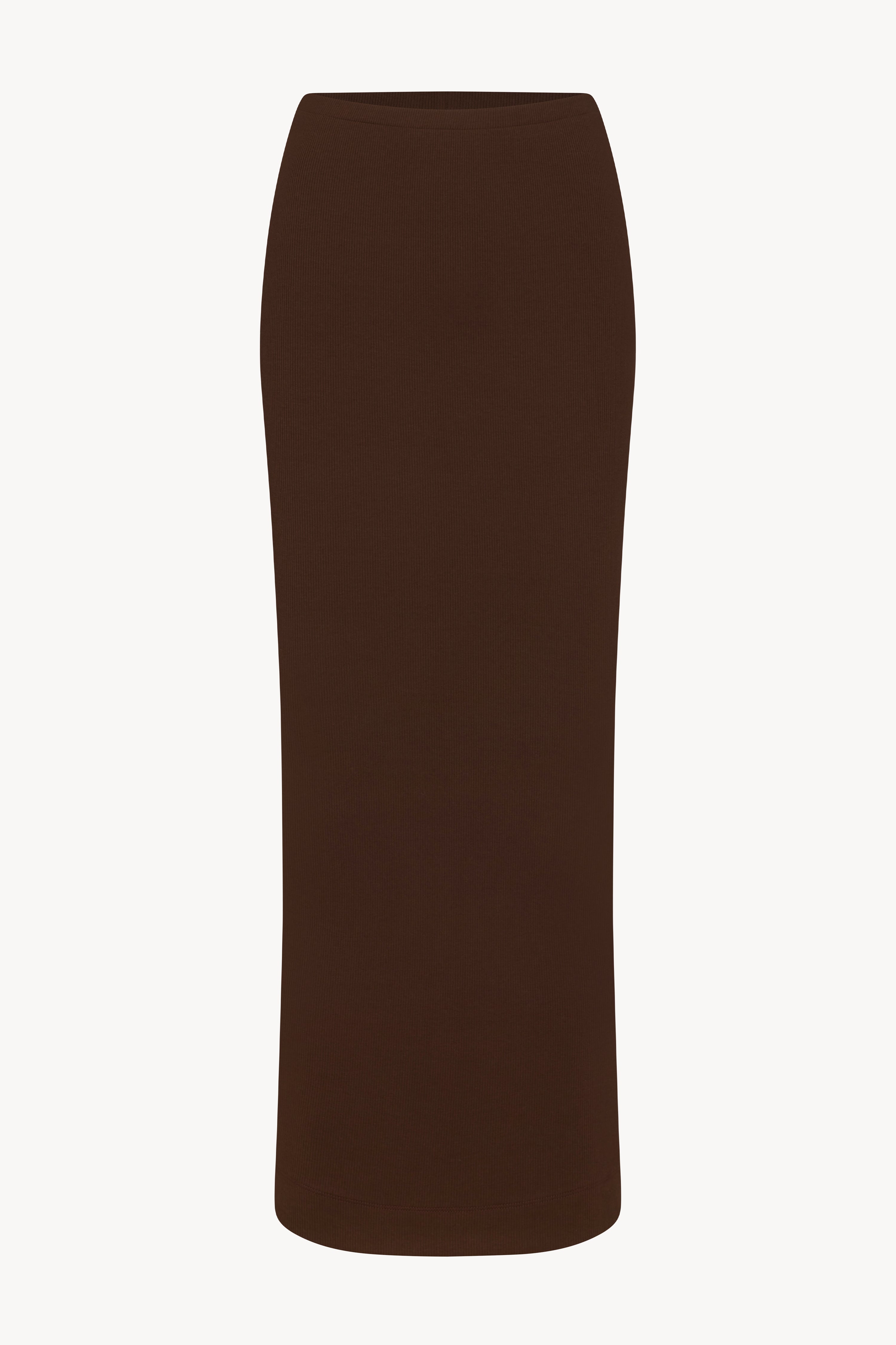 Emma Butter Rib Skirt Chocolate