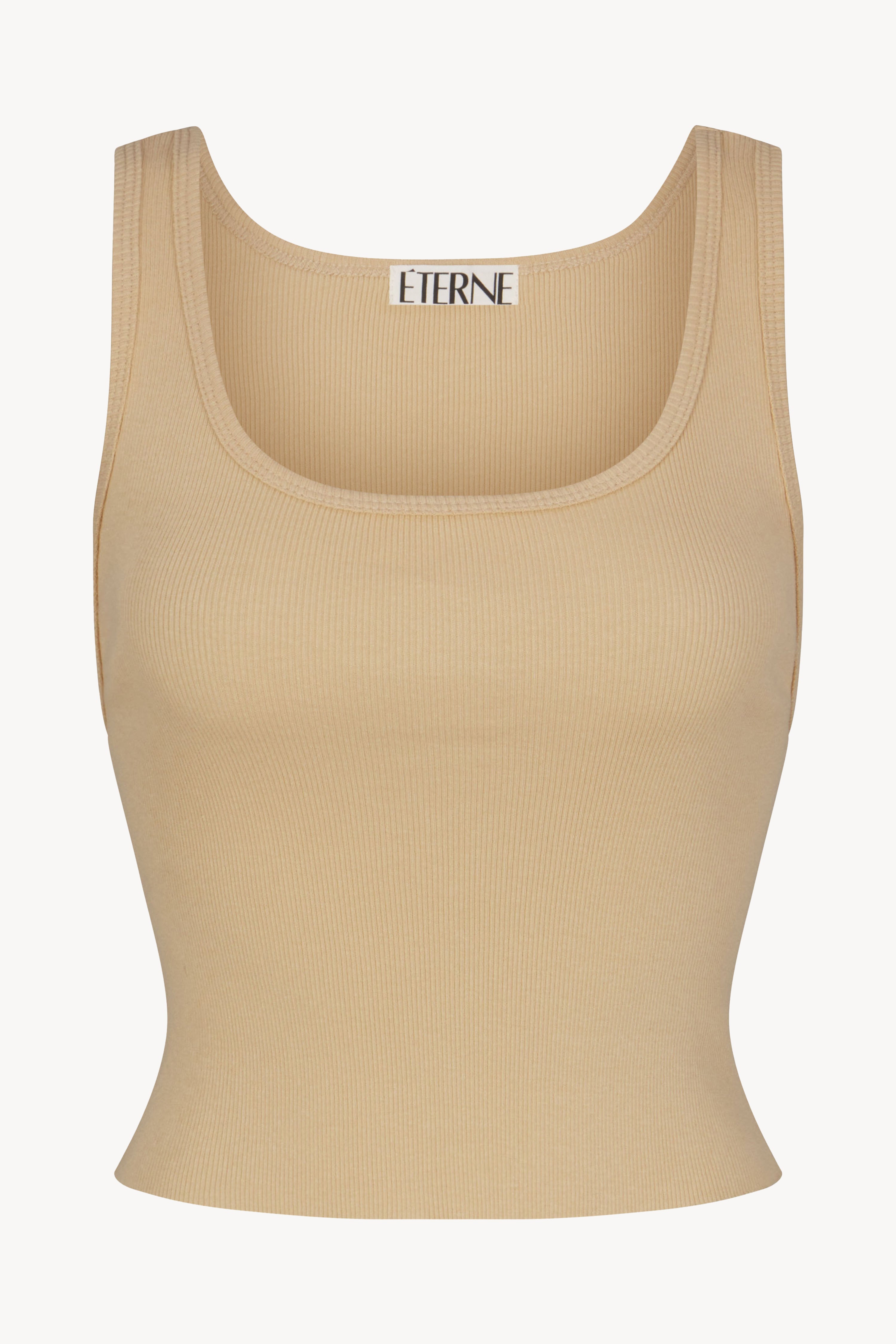 Cropped Scoop Neck Tank Sand