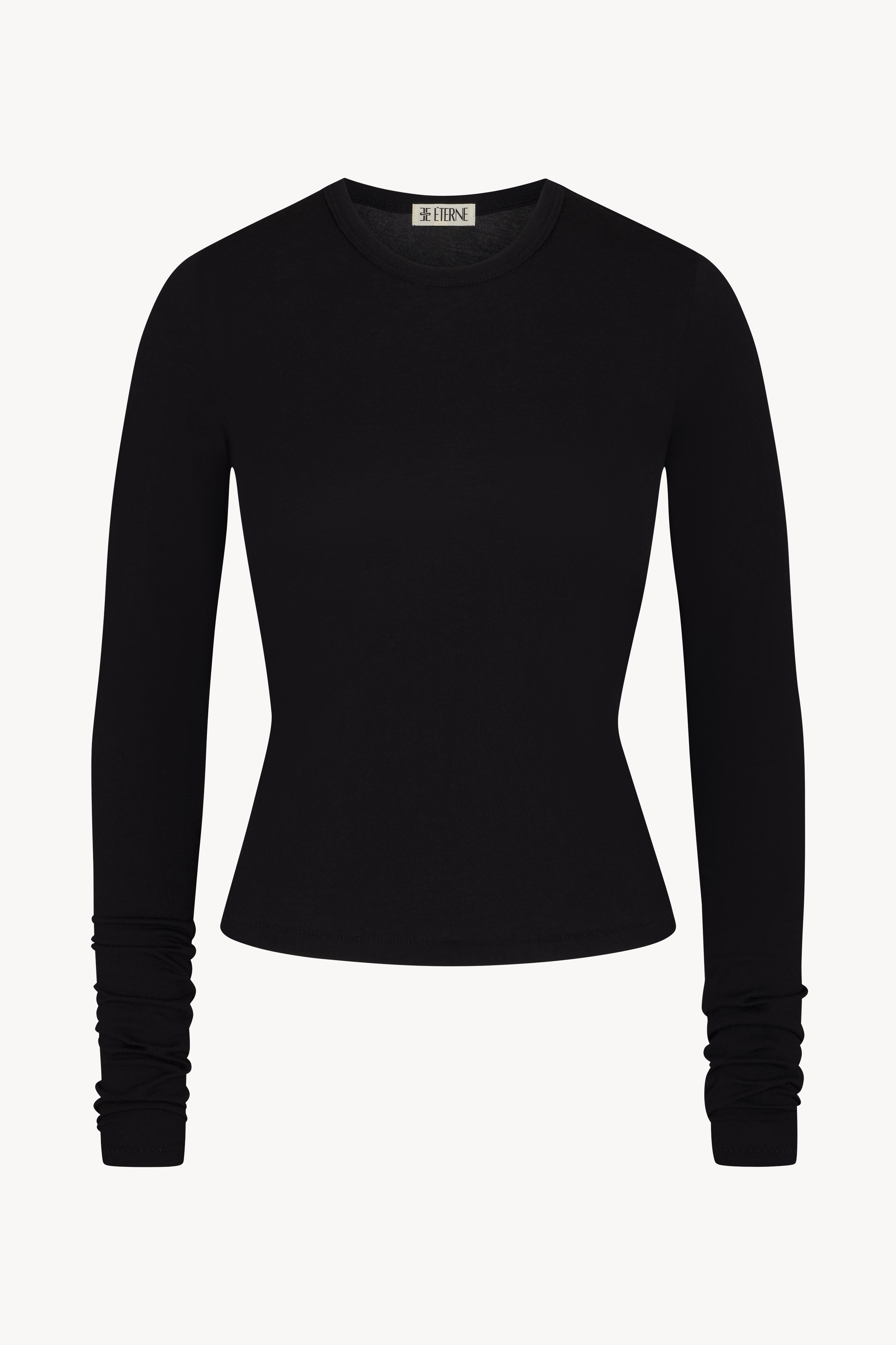 FITTED CREWNECK LONG SLEEVE T-SHIRT