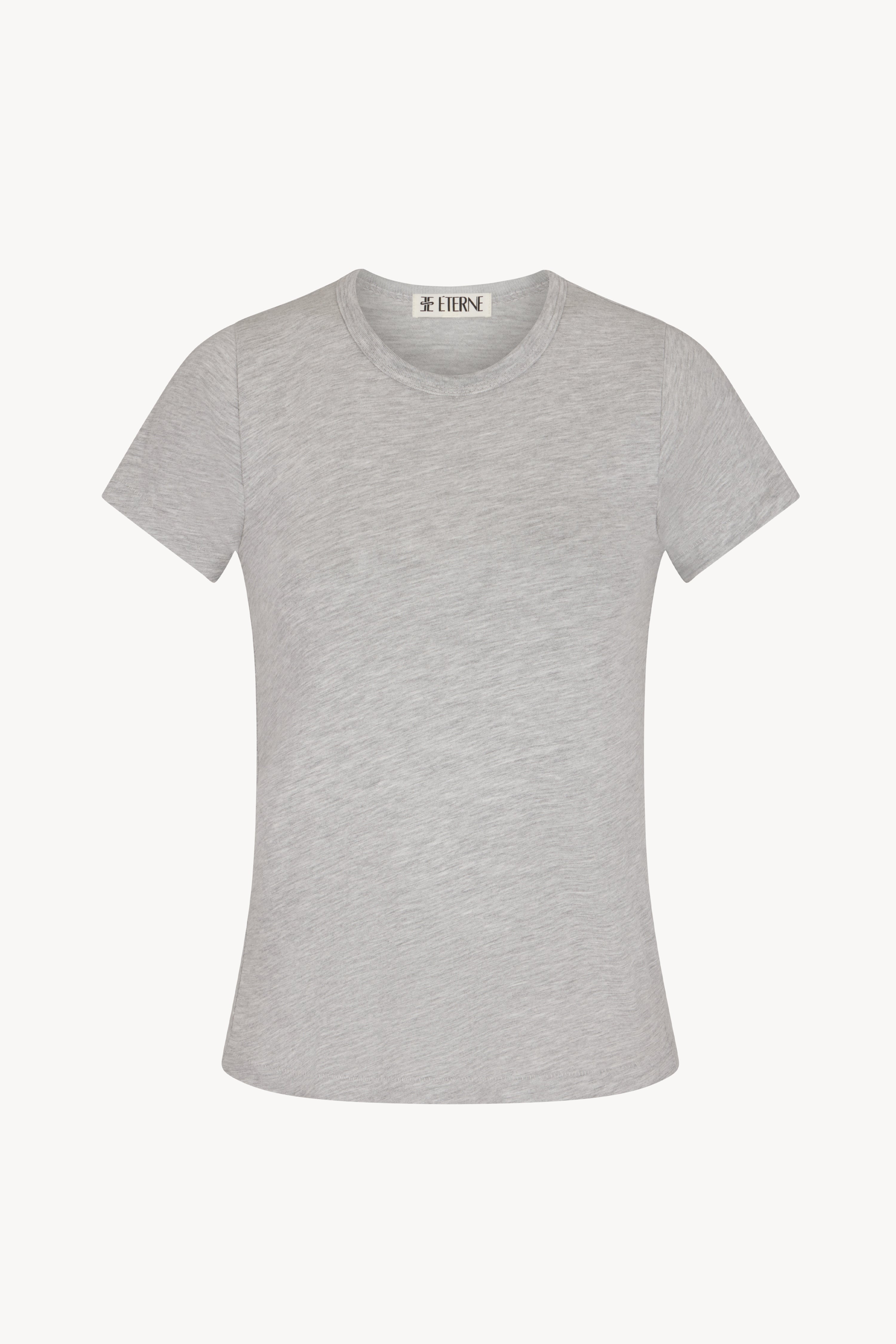 FITTED CREWNECK SHORT SLEEVE T-SHIRT HEATHER GREY